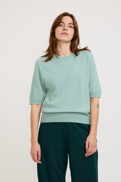 Bassike | Wool Cashmere T-Shirt Knit Moss | Maplestore
