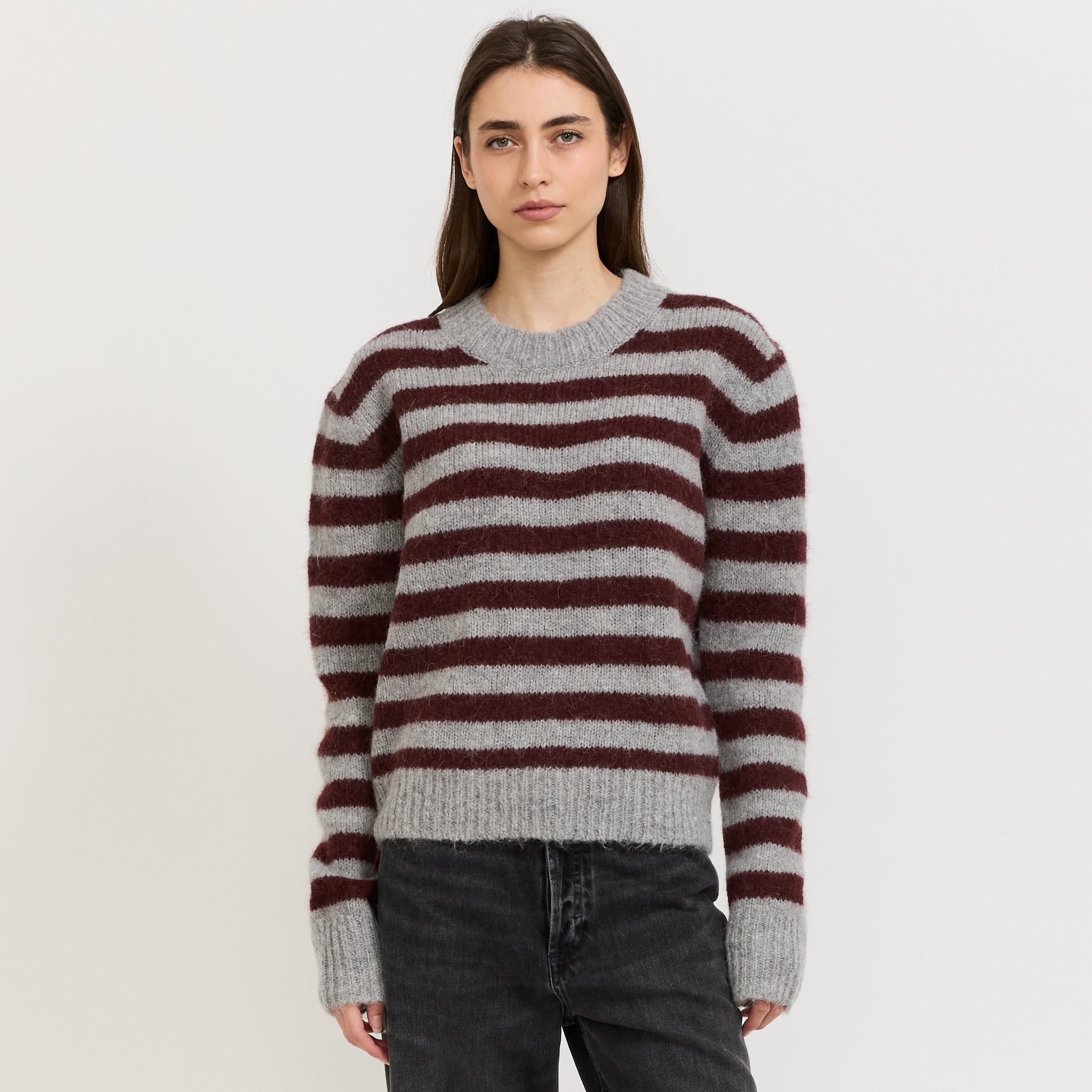 Wool Stripe Alpaca Knit Partridge
