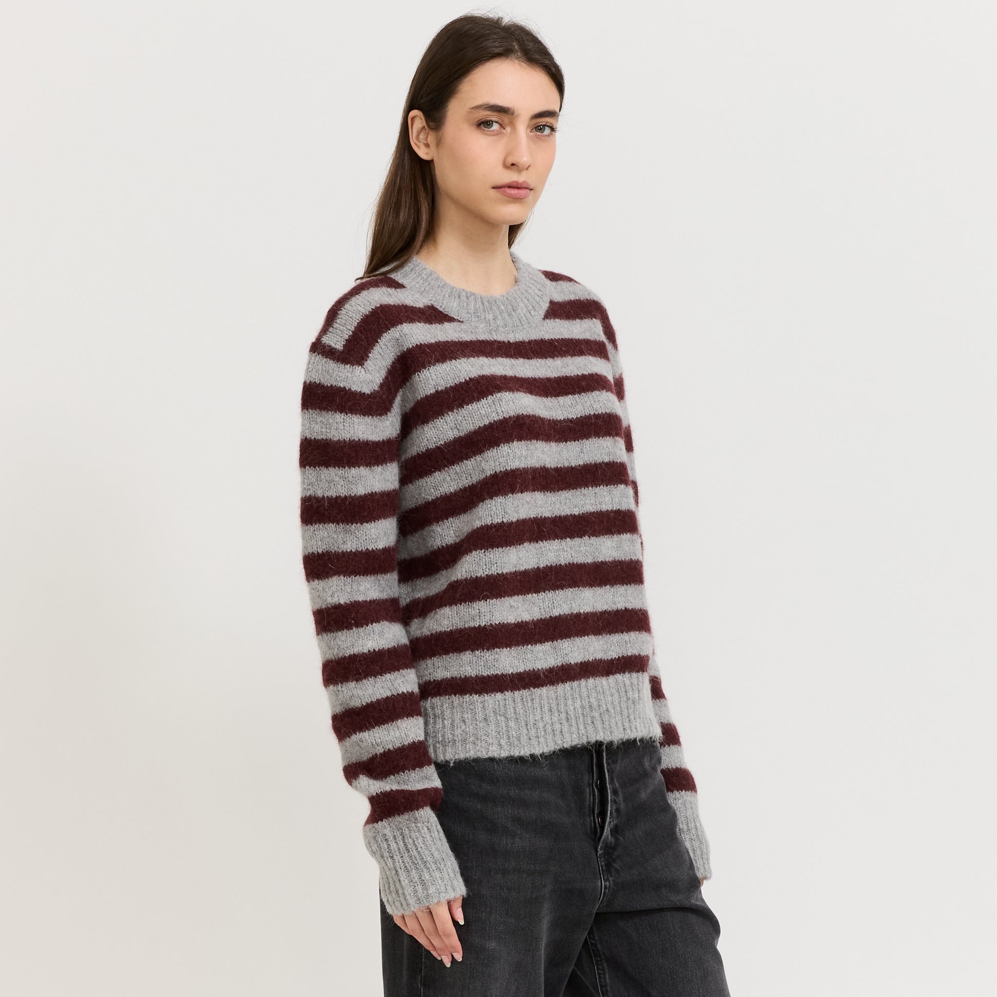 Wool Stripe Alpaca Knit Partridge