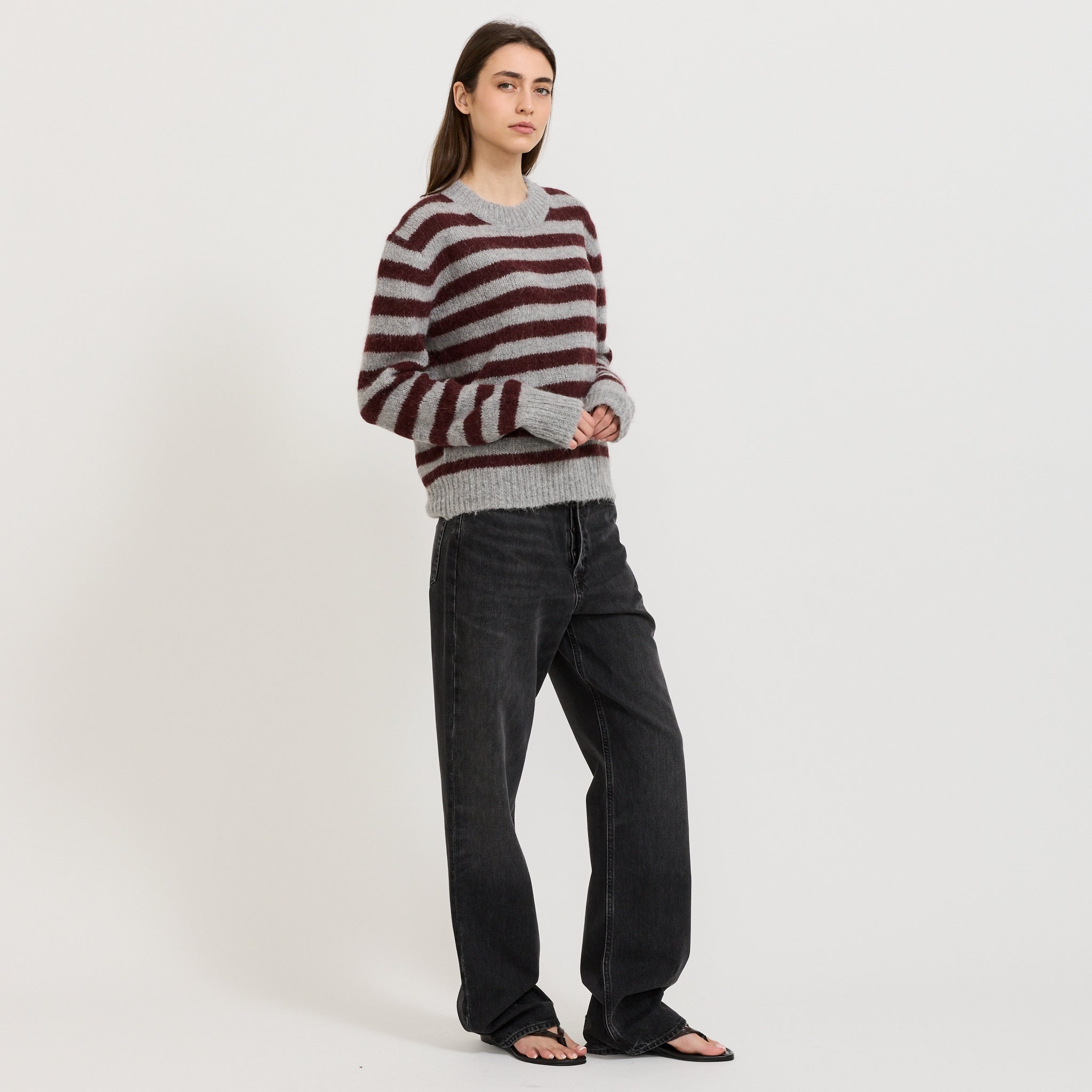 Wool Stripe Alpaca Knit Partridge