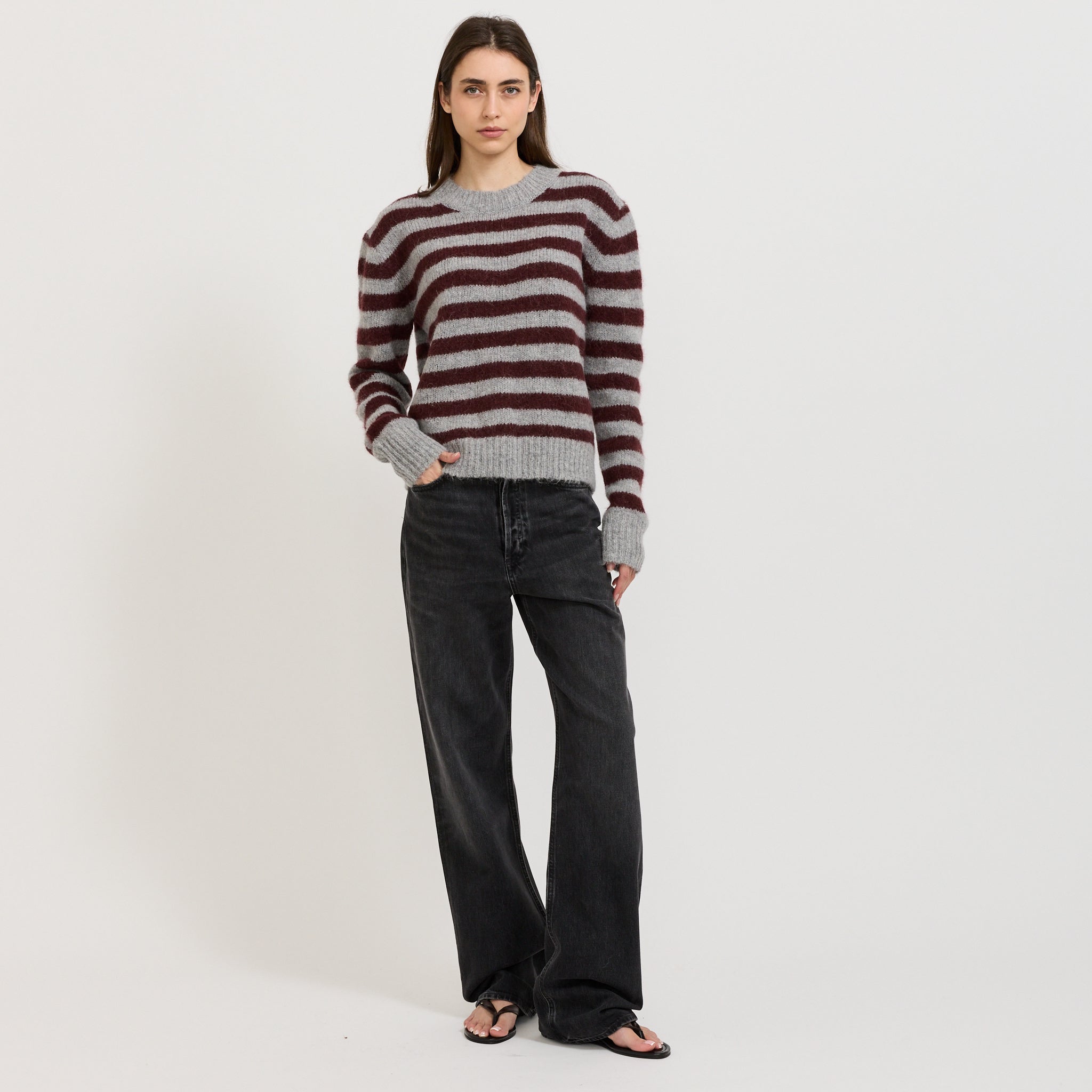 Wool Stripe Alpaca Knit Partridge