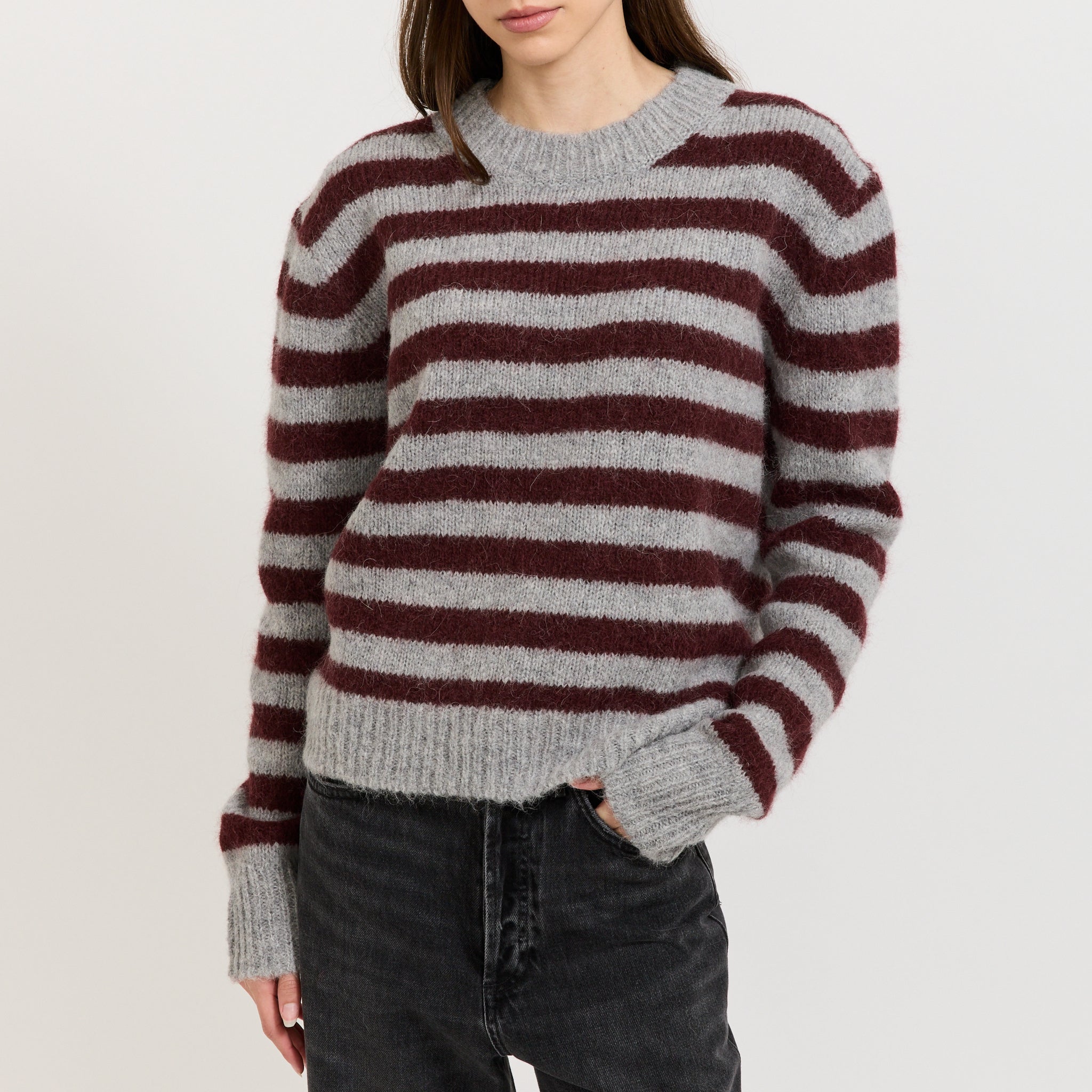 Wool Stripe Alpaca Knit Partridge