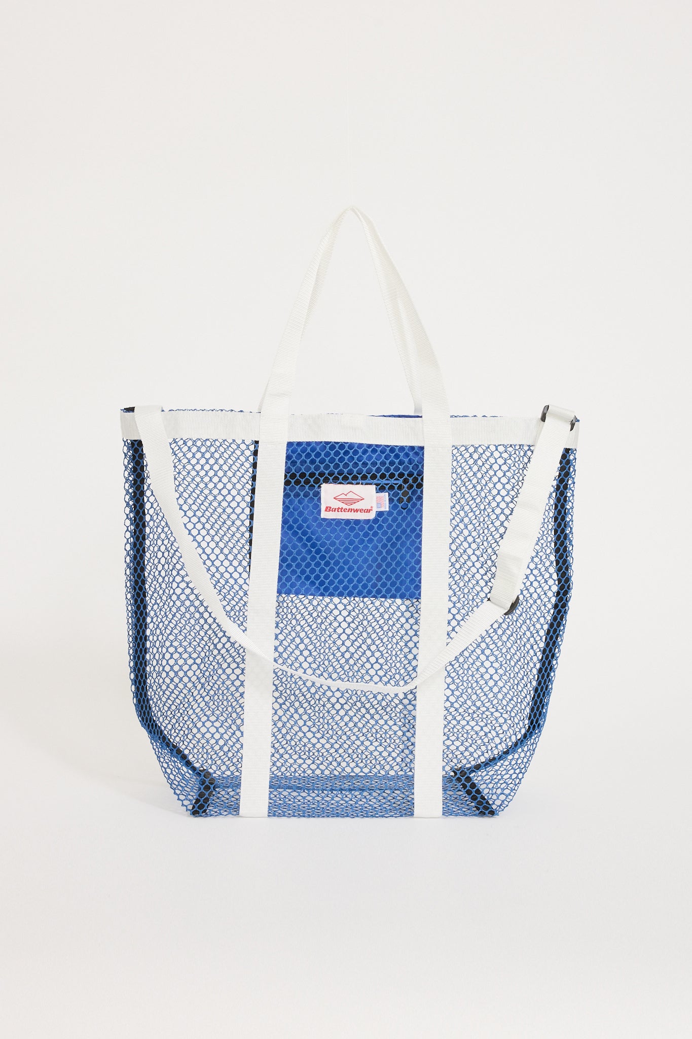 Mesh Tote Royal Blue x White