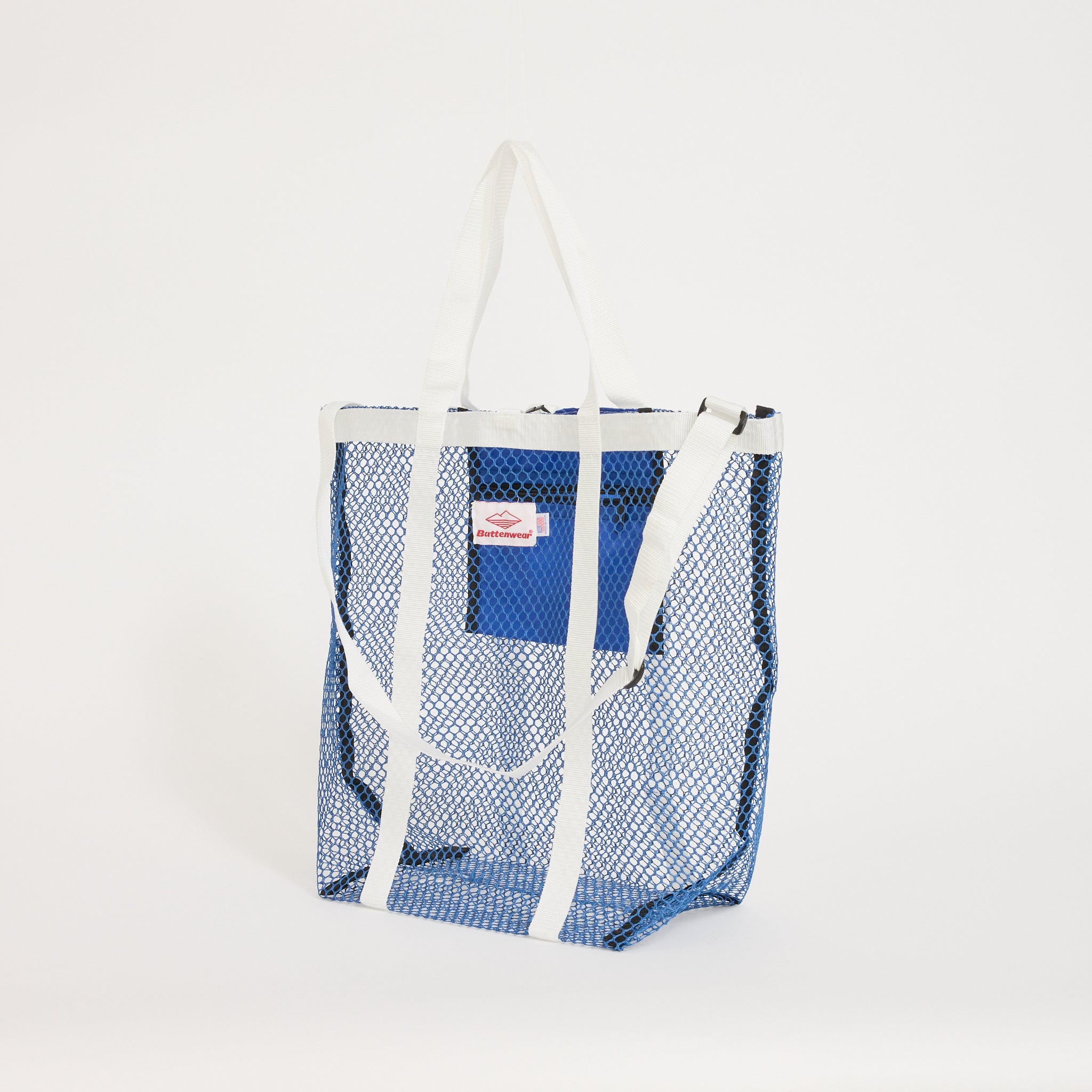 Mesh Tote Royal Blue x White