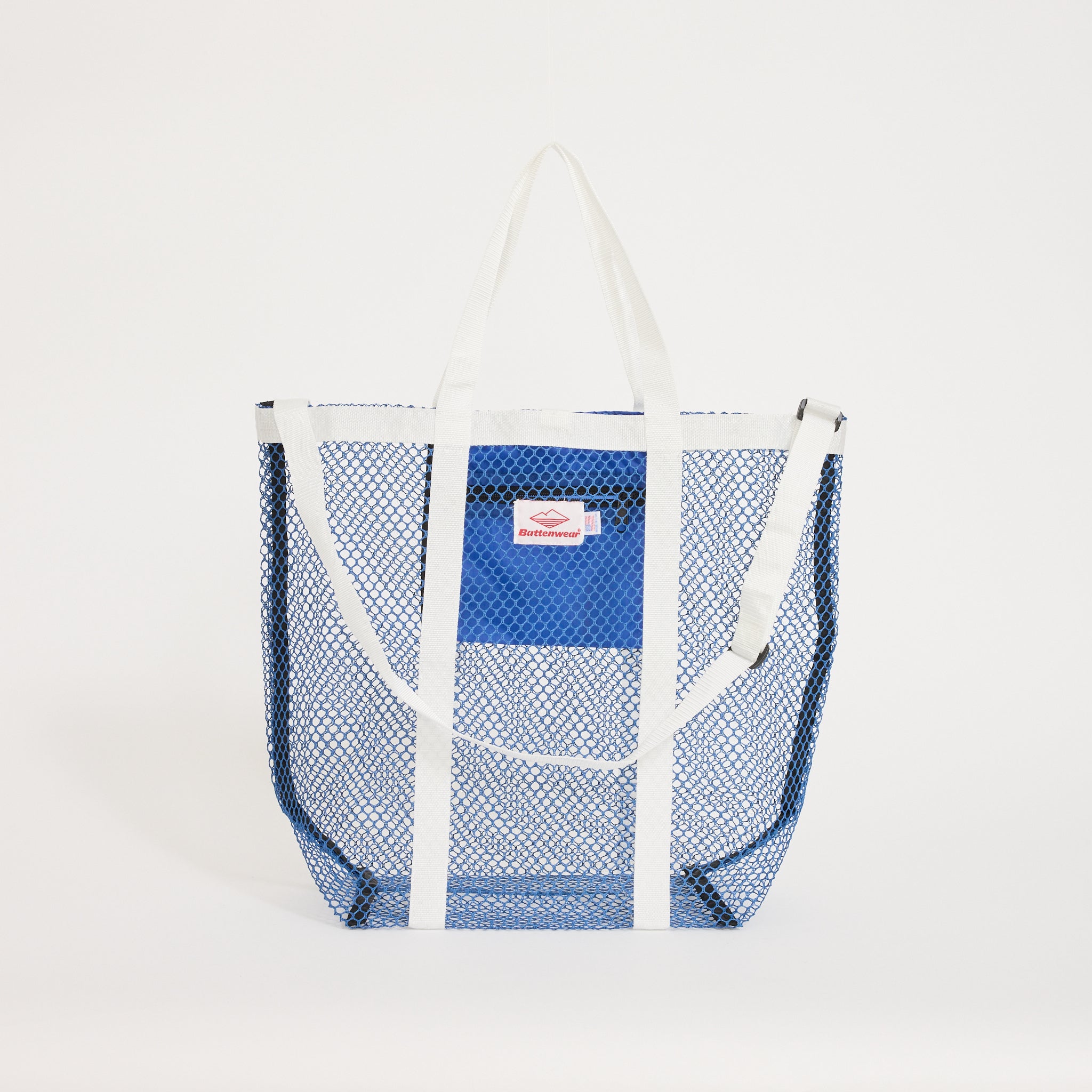 Mesh Tote Royal Blue x White