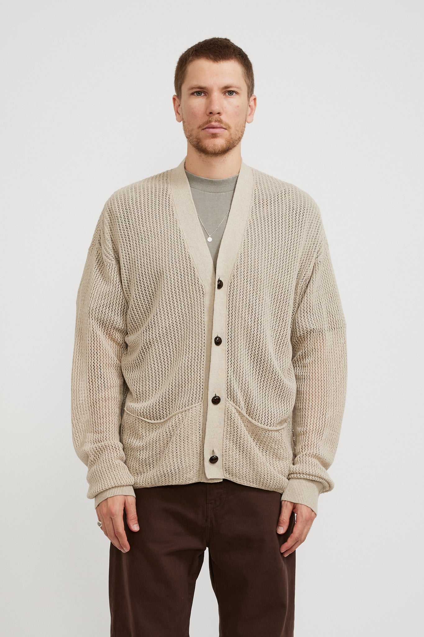 Beach Brains | Mesh Knit Cardi Bone | Maplestore