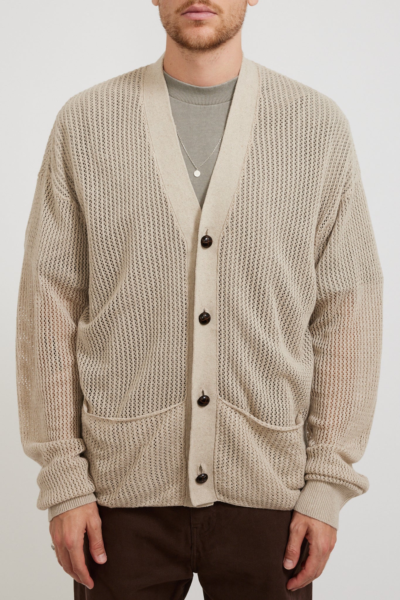 Beach Brains | Mesh Knit Cardi Bone | Maplestore