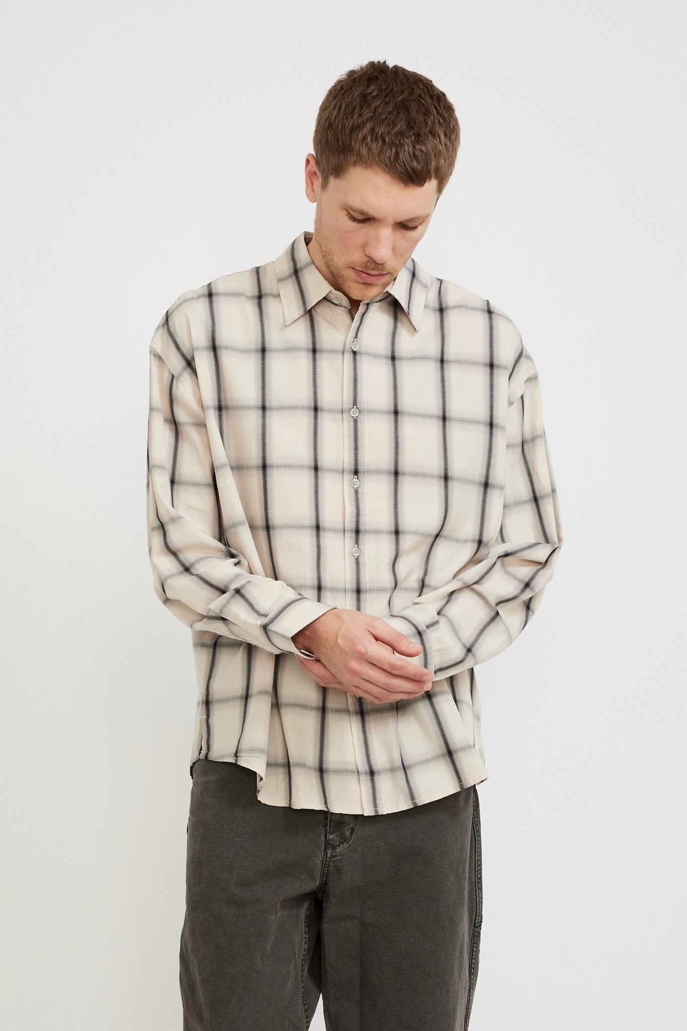 Beach Brains | Big LS Shirt Bone Plaid | Maplestore