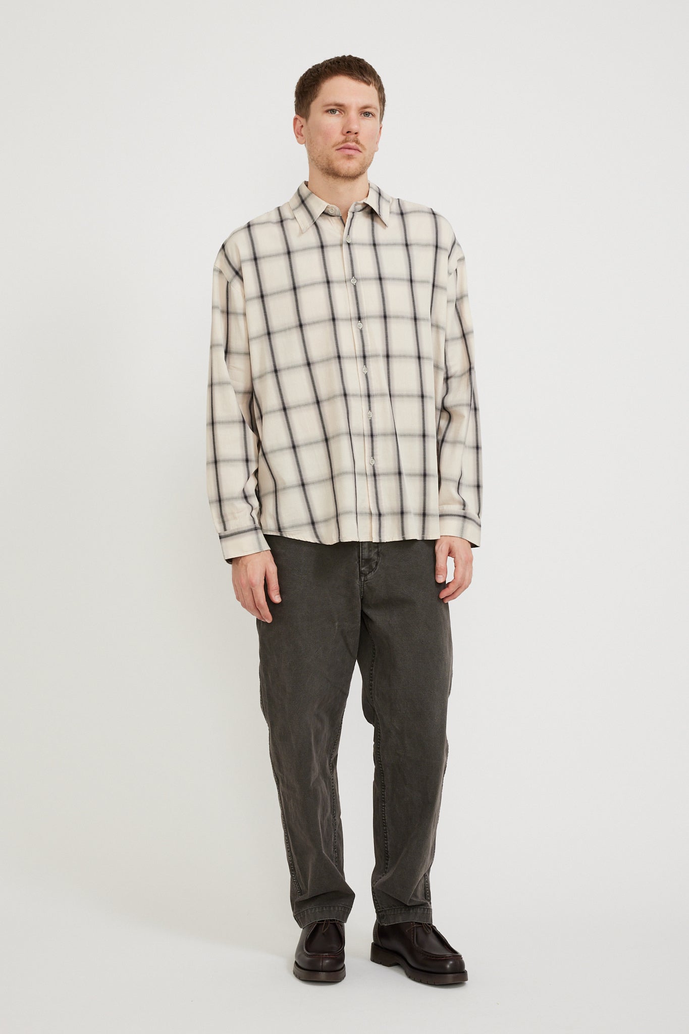 Beach Brains | Big LS Shirt Bone Plaid | Maplestore