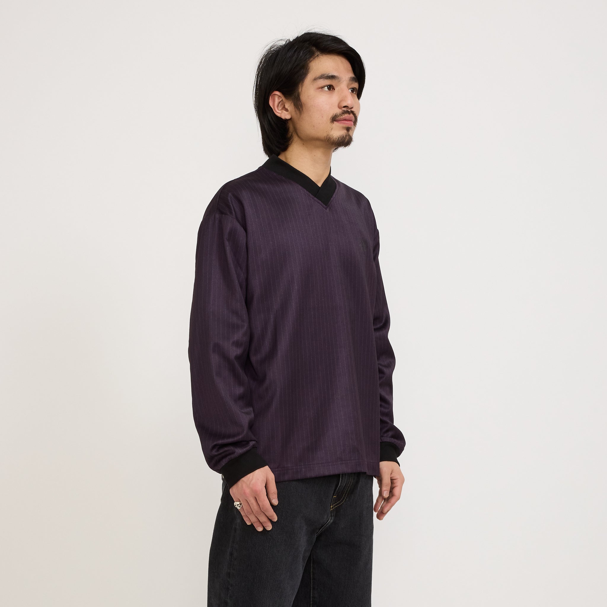 Football Shirt Purple Pinstripe