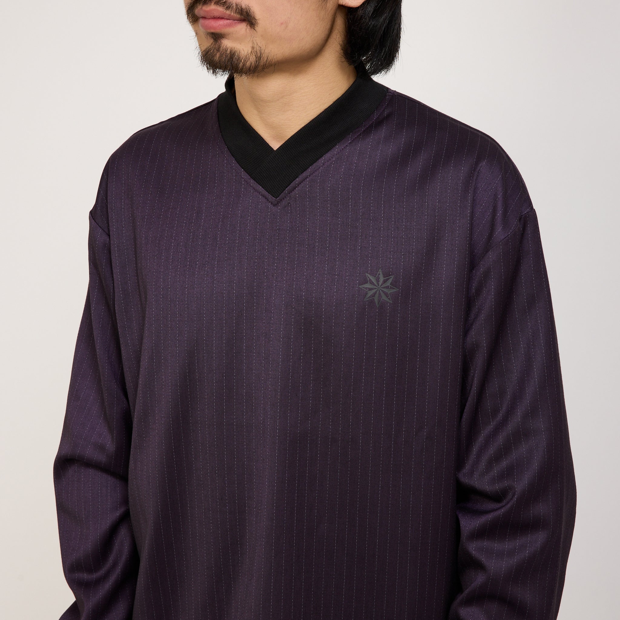 Football Shirt Purple Pinstripe