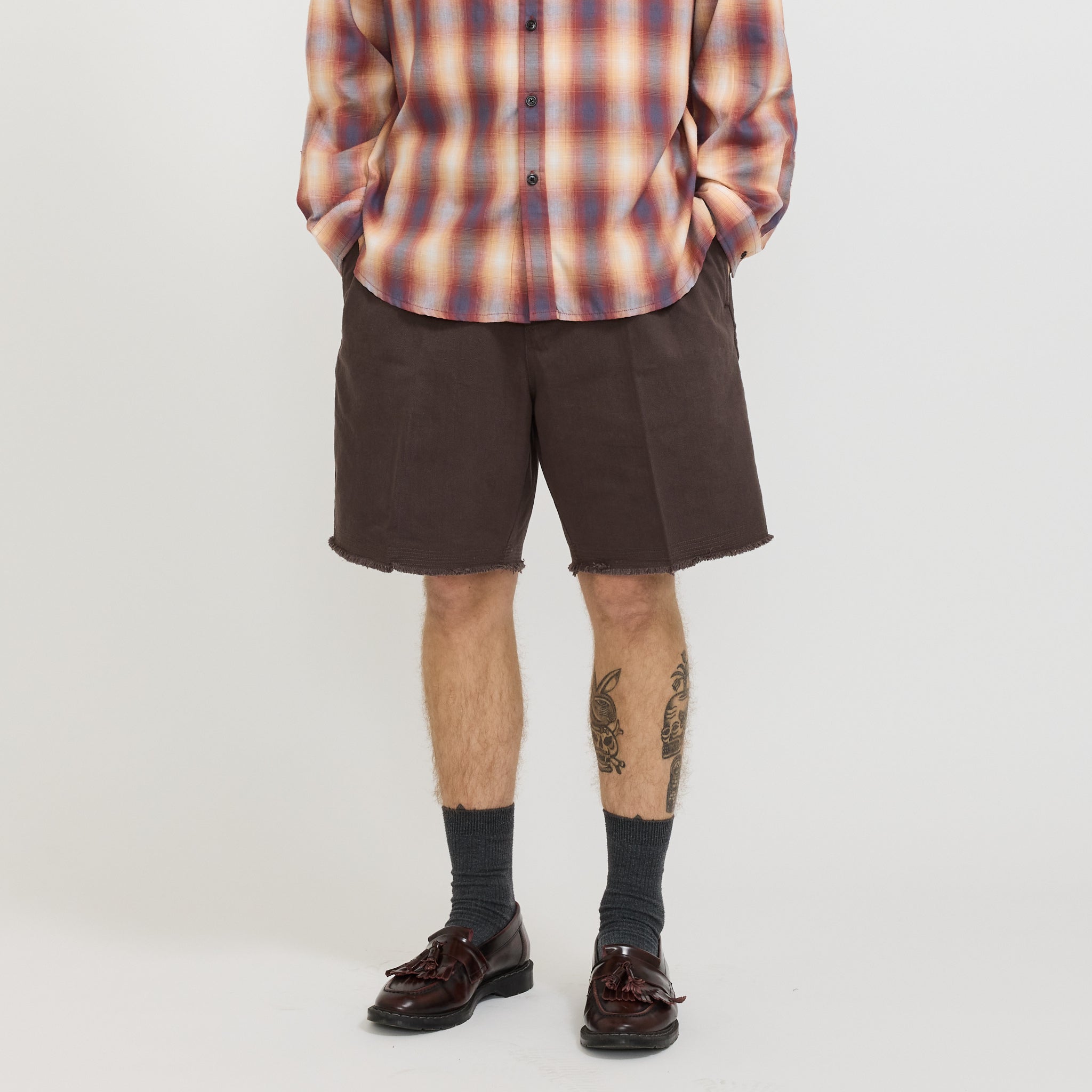 Pleated Short Dark Grey
