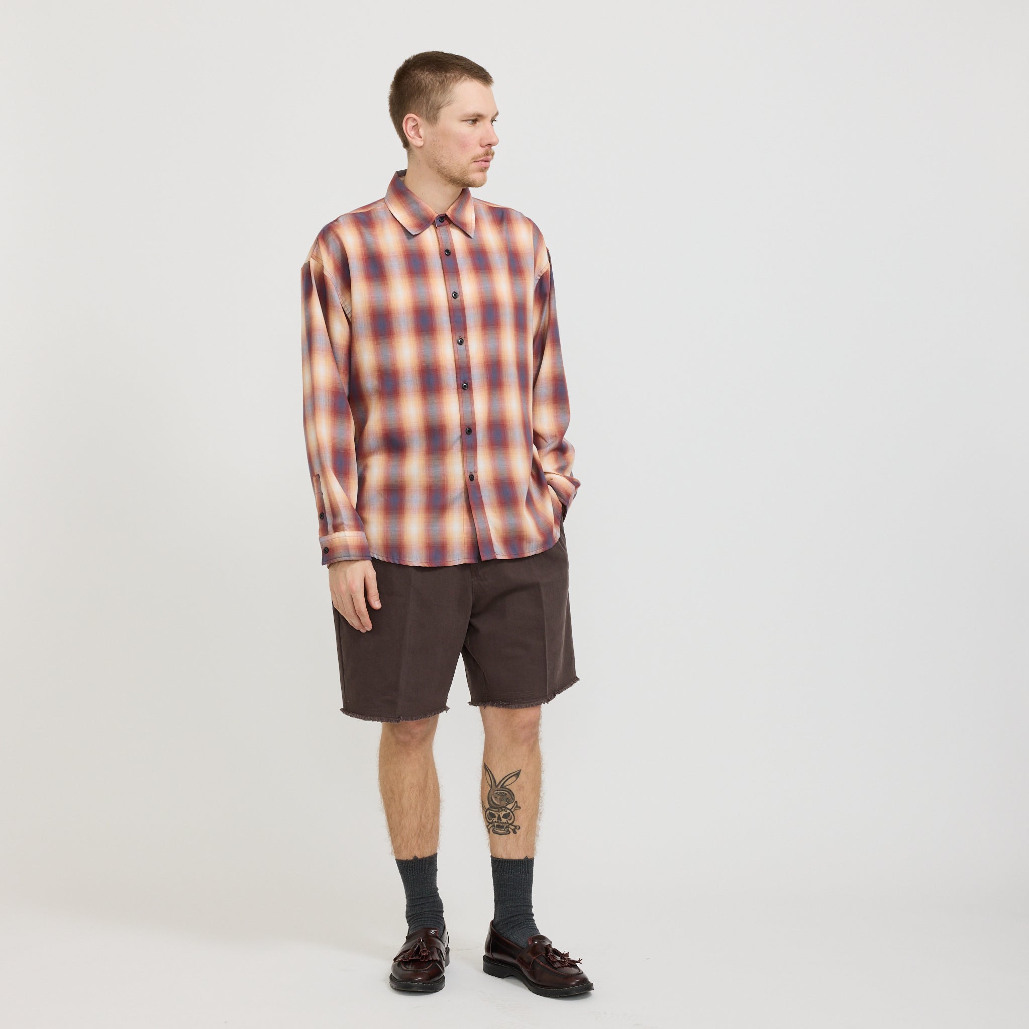 Pleated Short Dark Grey