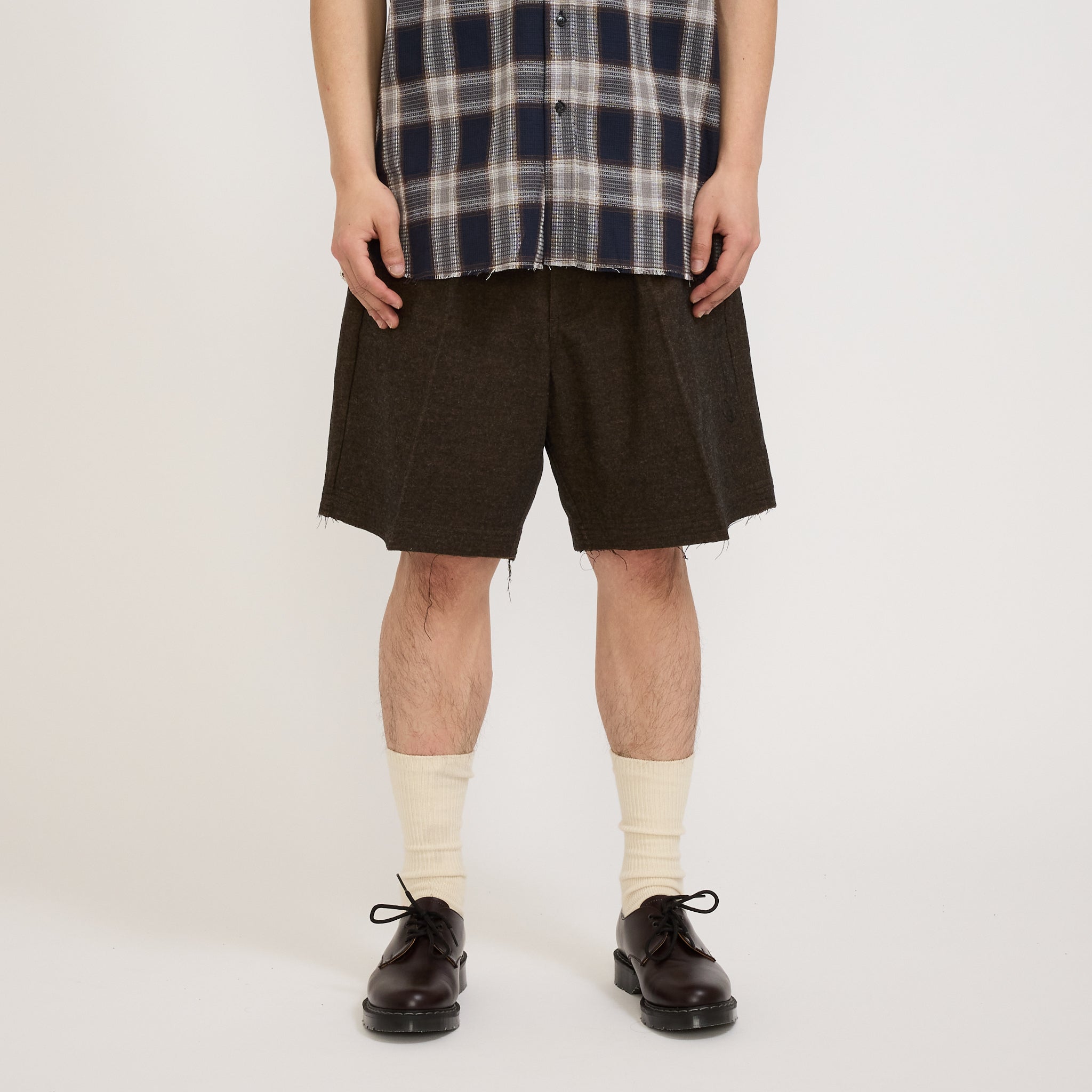 Pleated Suit Short Chocolate
