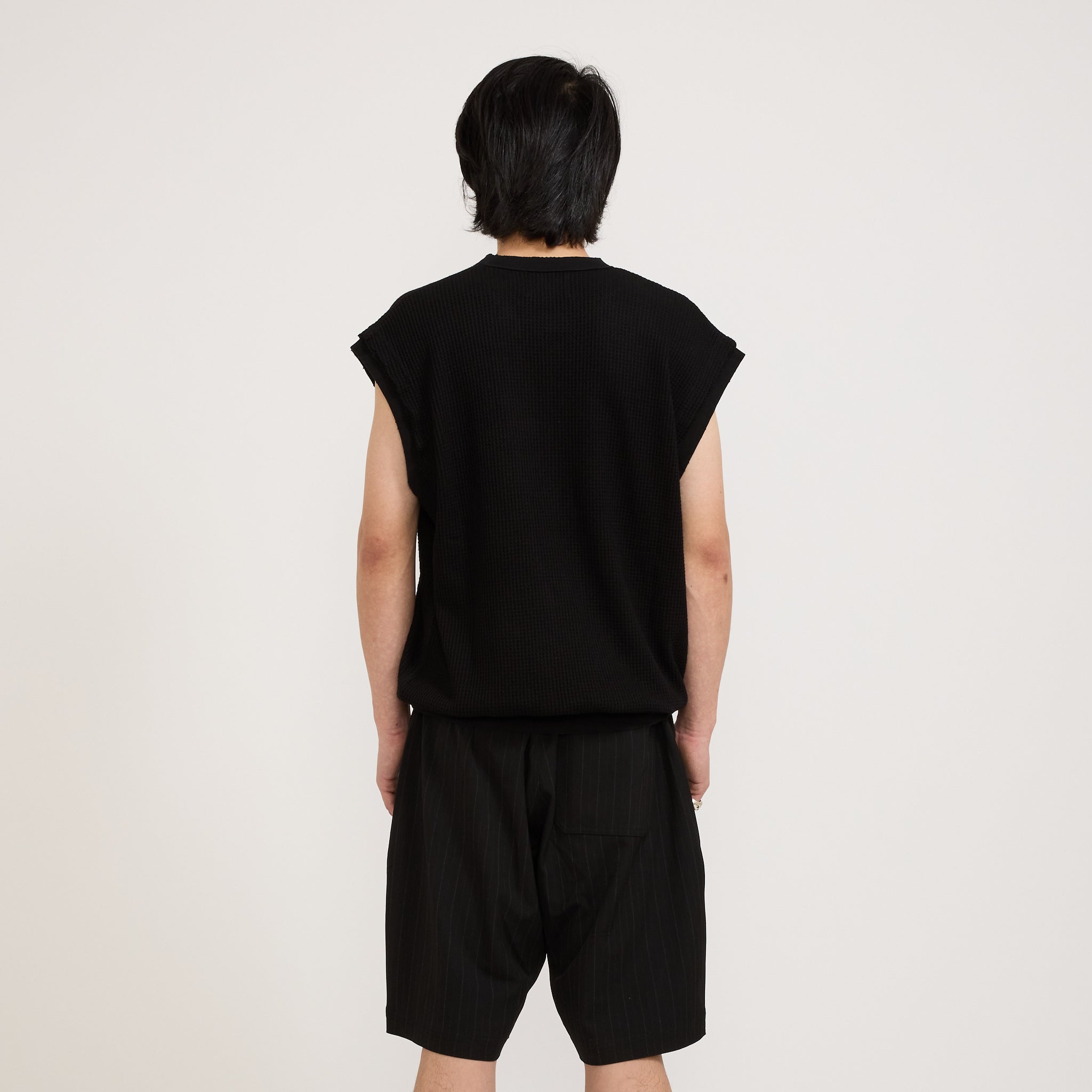 Thrashed Waffle Singlet Black
