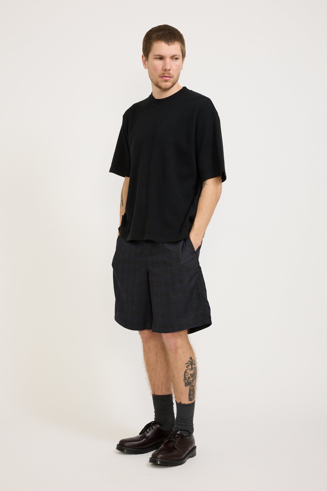 Beach Brains | Waffle Boxy Tee Black | Maplestore