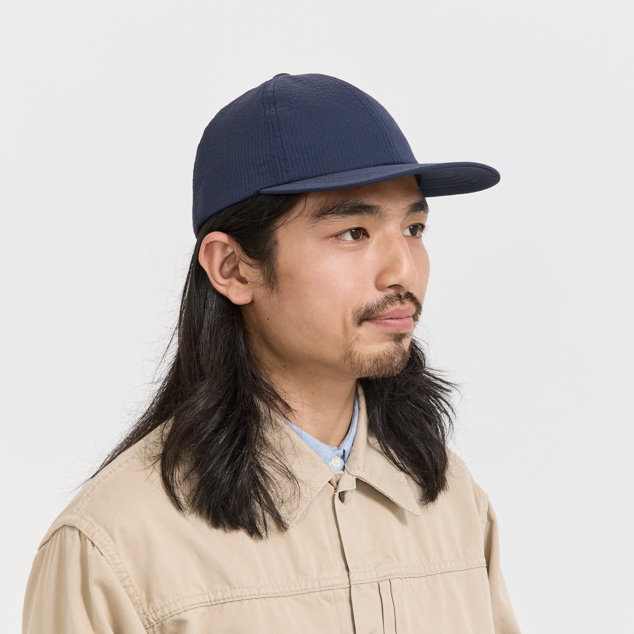 Beams Plus | 6 Panel Regimental Strap Sucker Navy | Maplestore