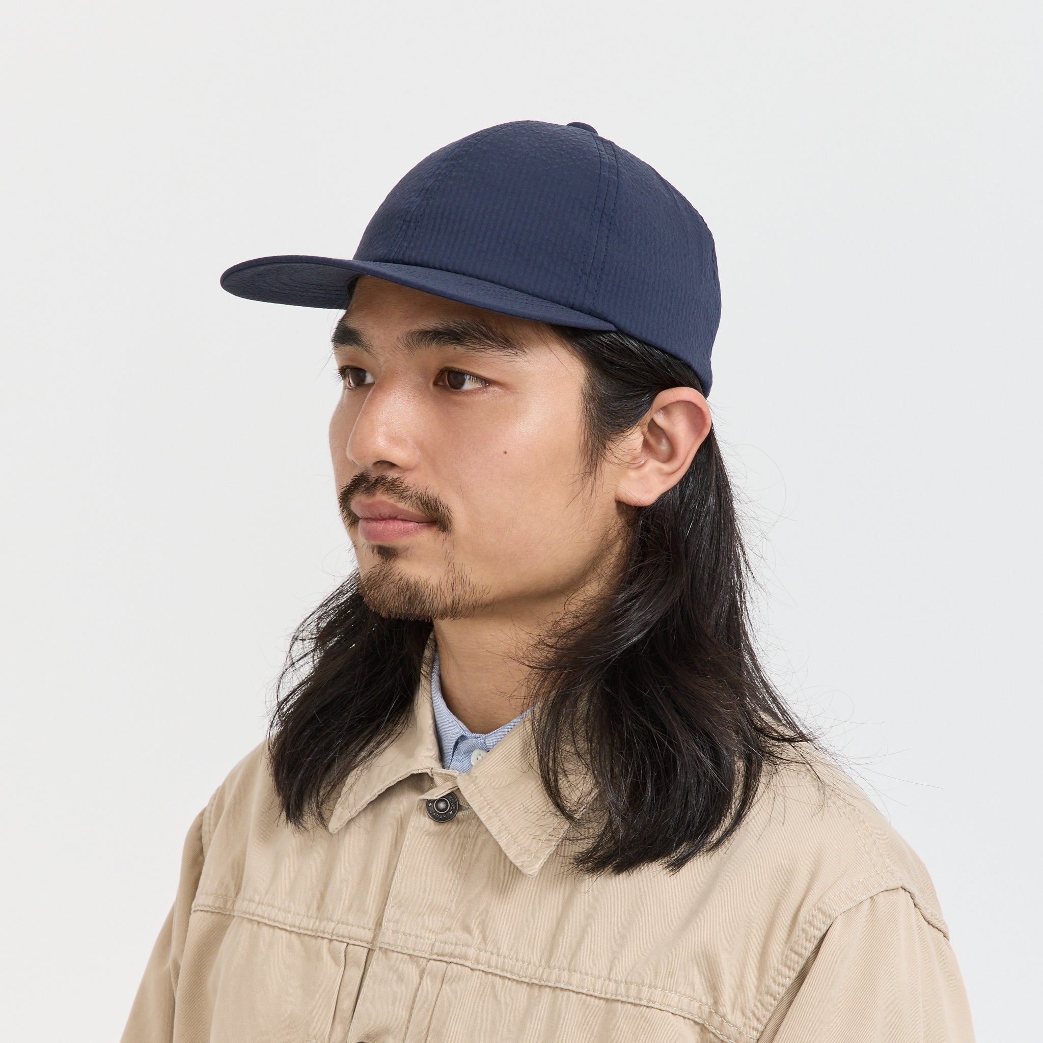 Beams Plus | 6 Panel Regimental Strap Sucker Navy | Maplestore