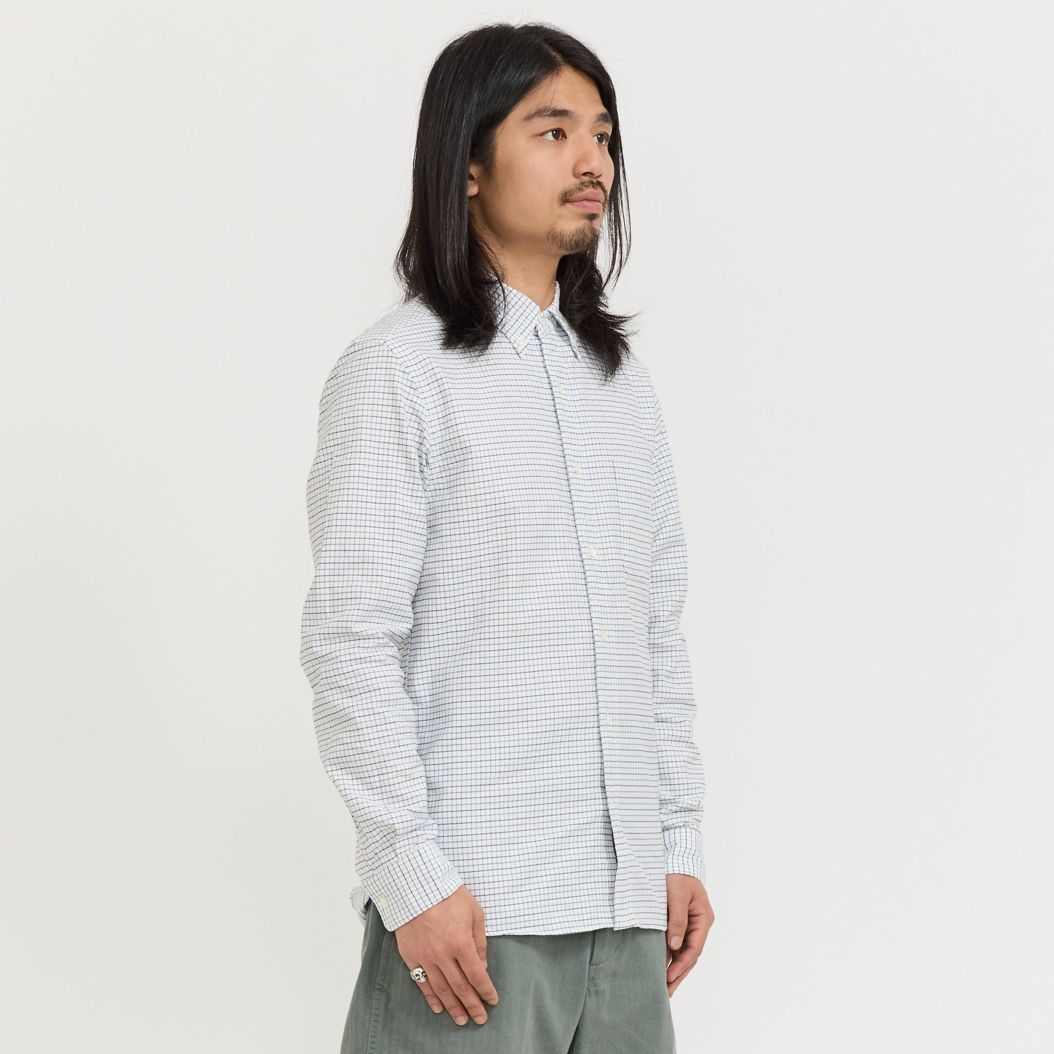 B.D. Oxford Tattersall Shirt Blue