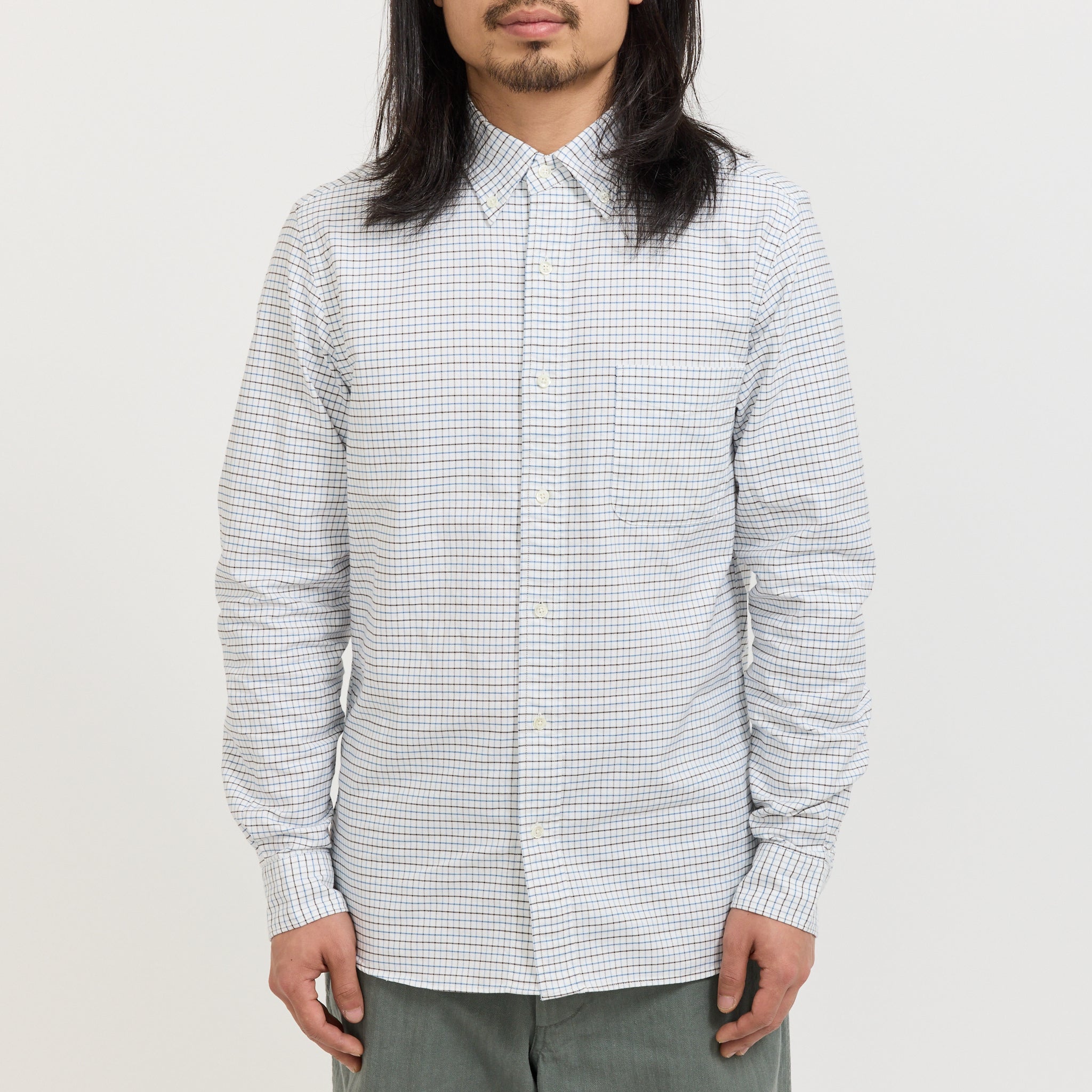 B.D. Oxford Tattersall Shirt Blue