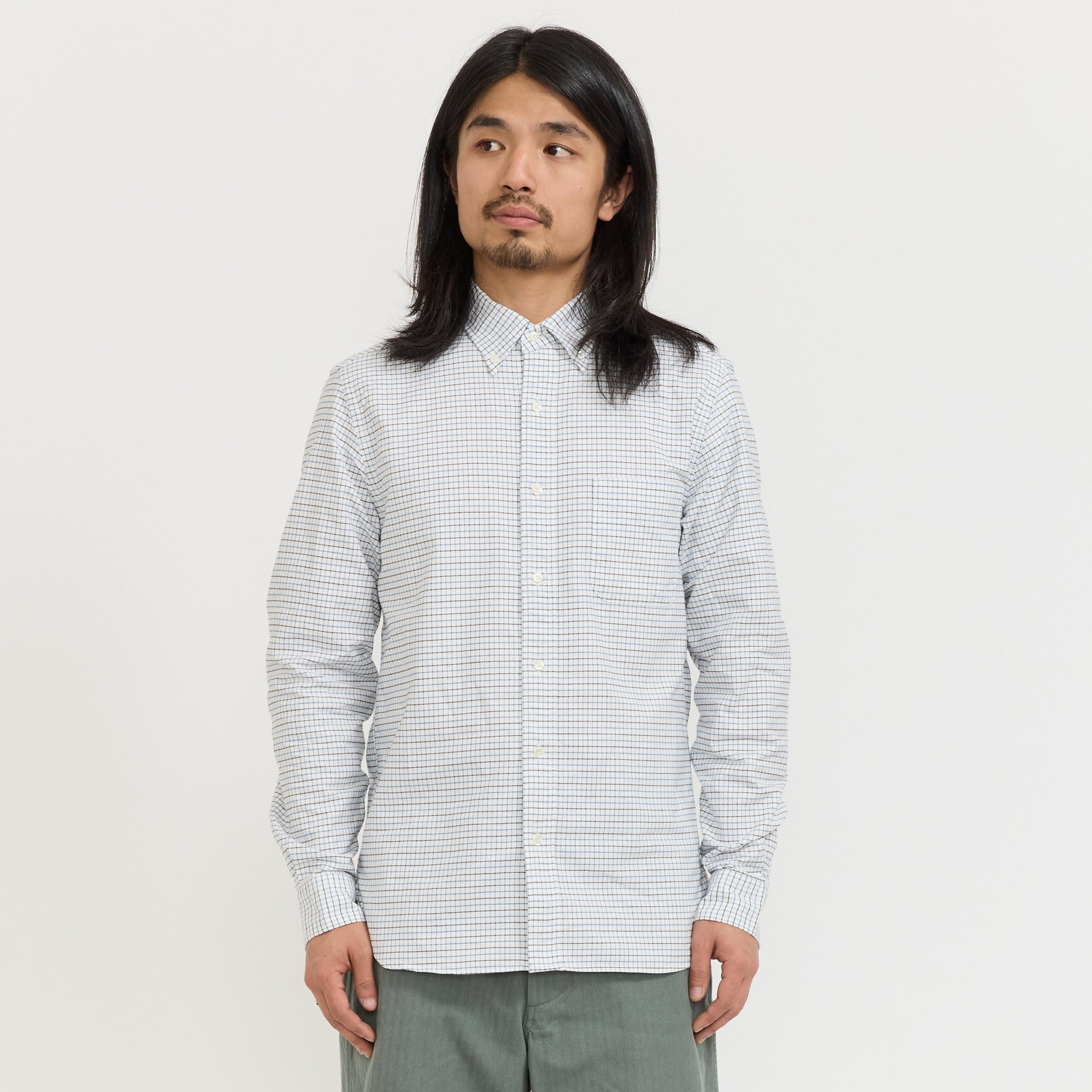 B.D. Oxford Tattersall Shirt Blue