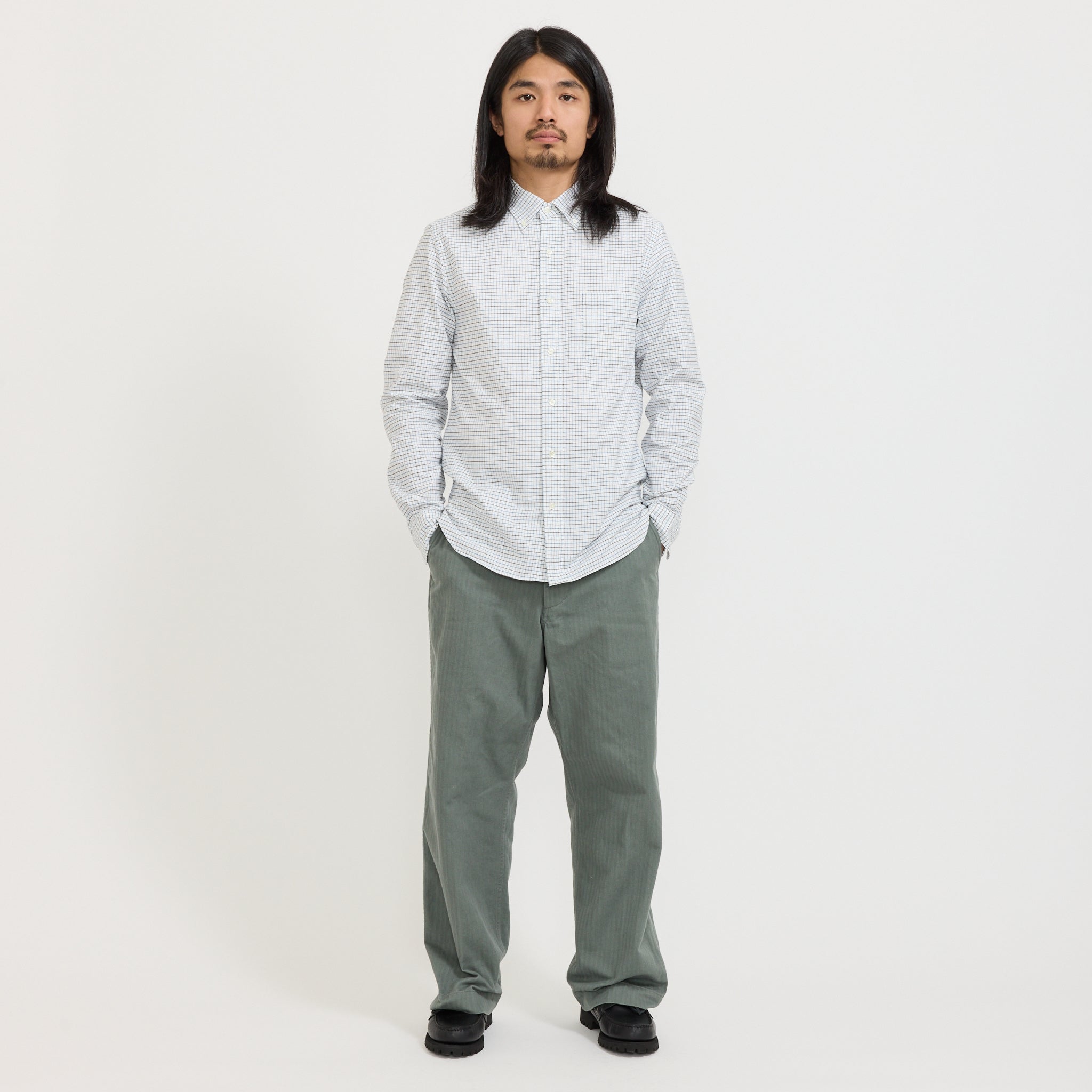 B.D. Oxford Tattersall Shirt Blue