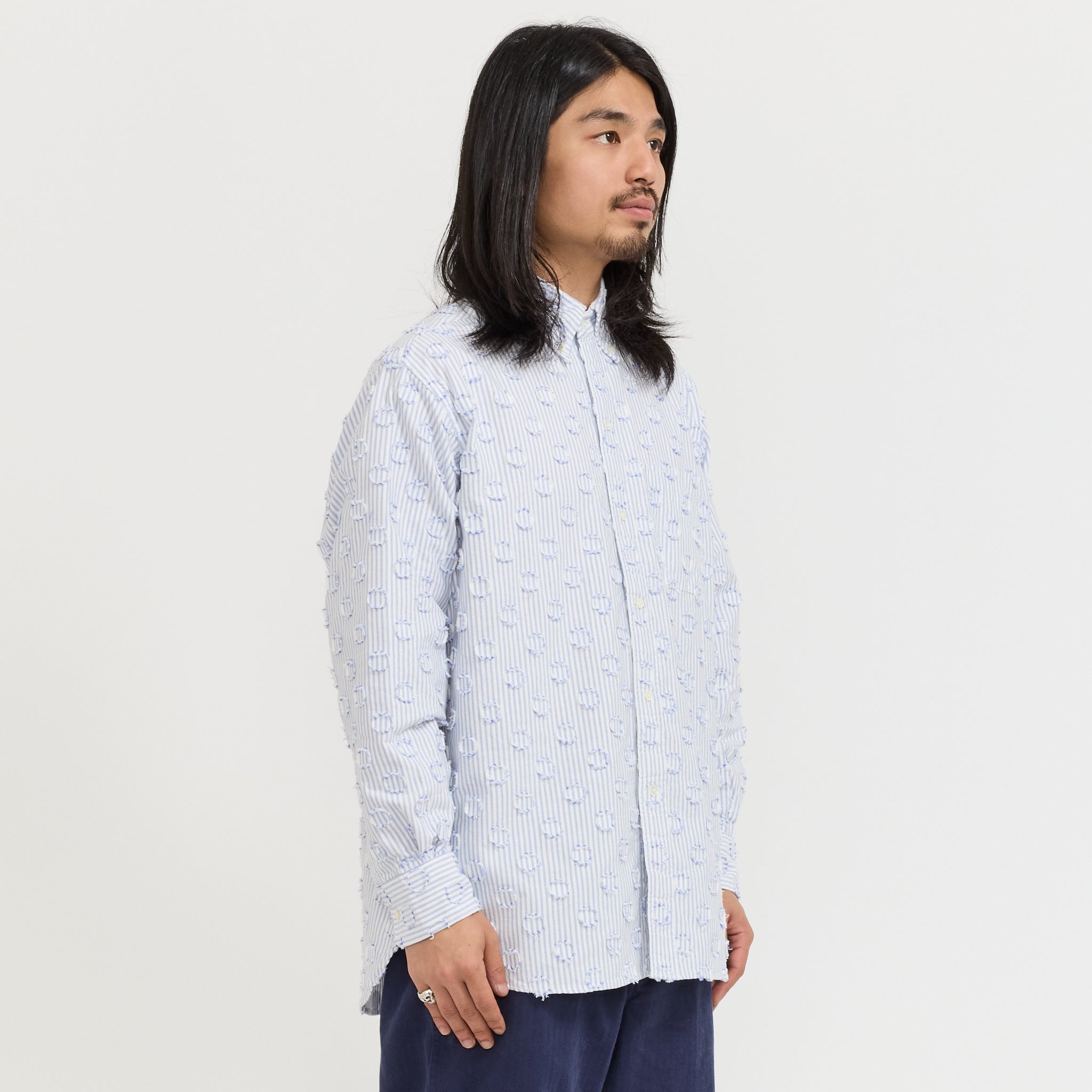 Classic Fit Burnout Dot Candy Stripe Blue Stripe