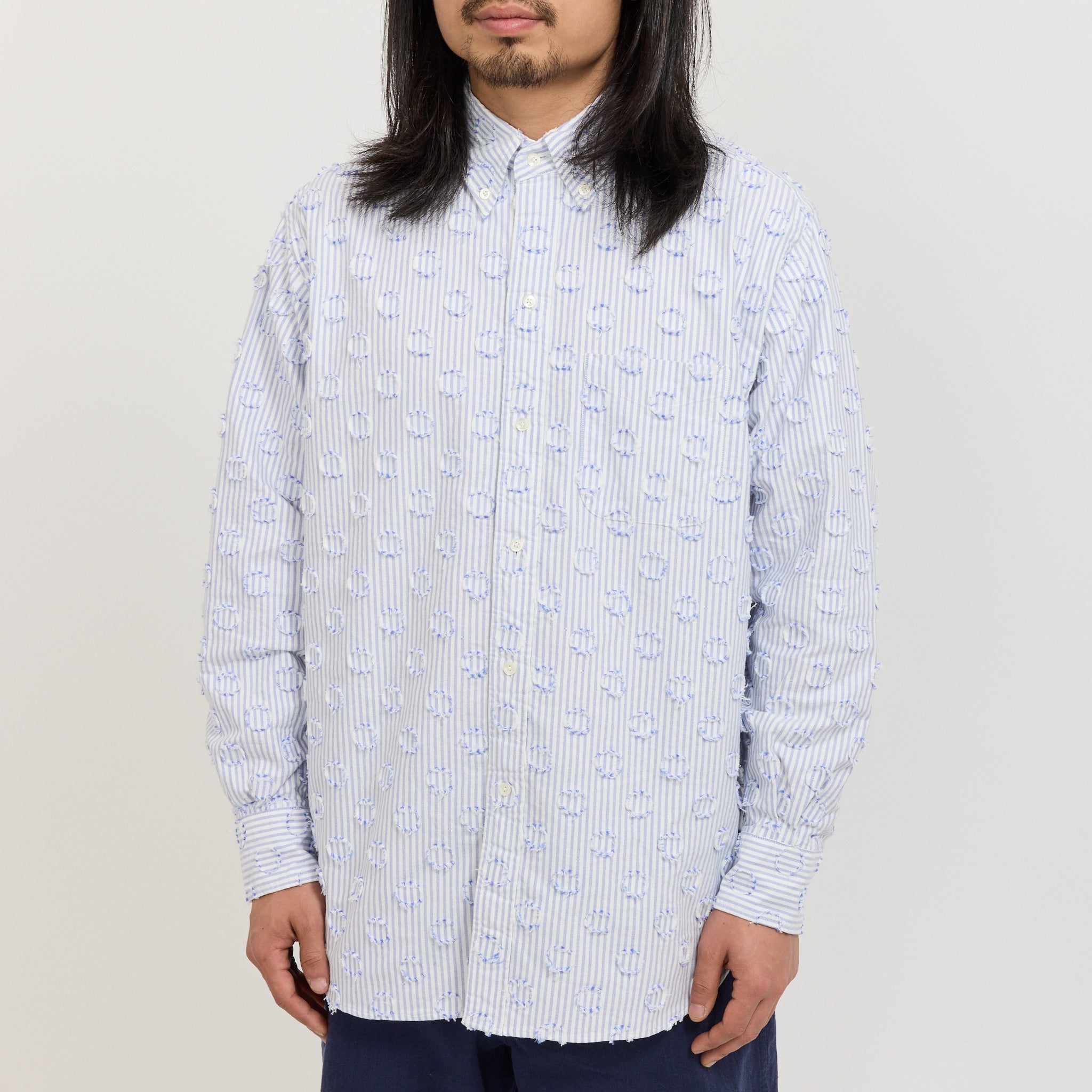 Classic Fit Burnout Dot Candy Stripe Blue Stripe