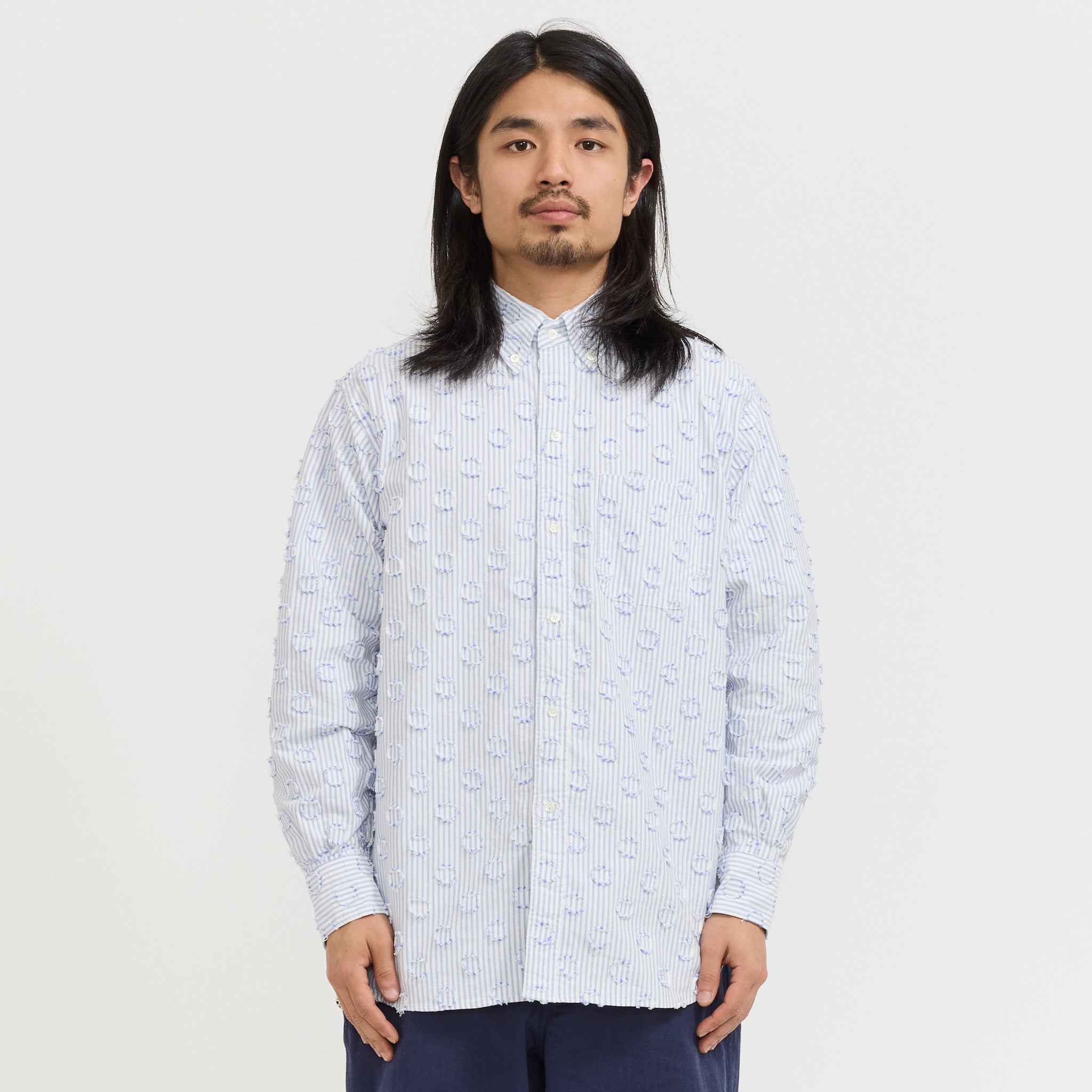 Classic Fit Burnout Dot Candy Stripe Blue Stripe