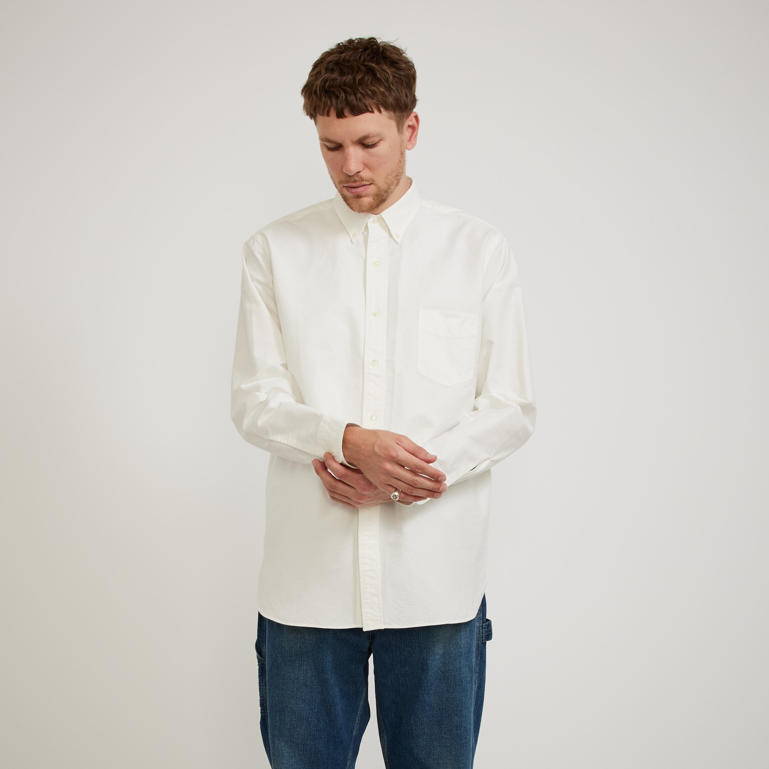 Beams Plus | B.D. Classic Fit American Oxford White | Maplestore