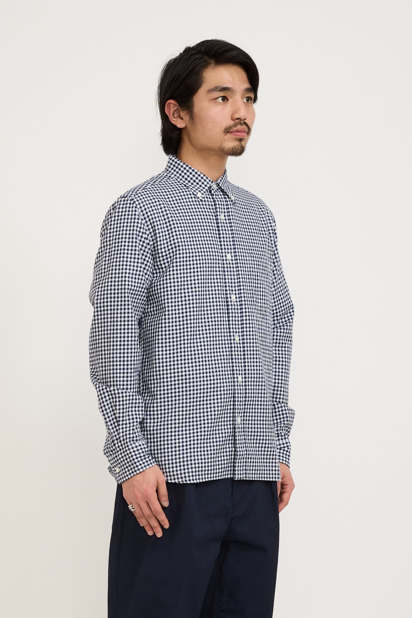 Beams Plus | B.D. Gingham Check 100/2 Twill Navy | Maplestore