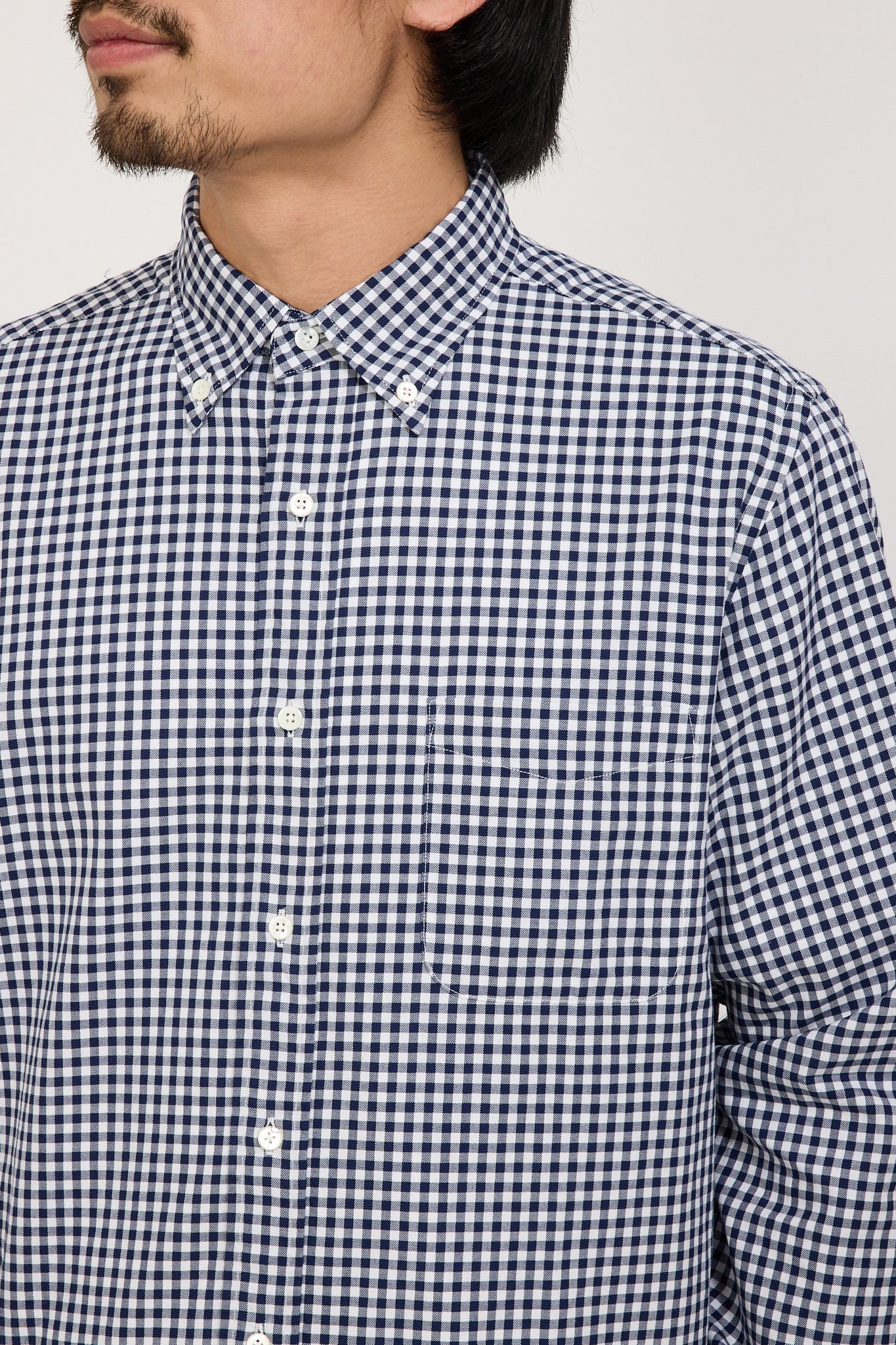 Beams Plus | B.D. Gingham Check 100/2 Twill Navy | Maplestore