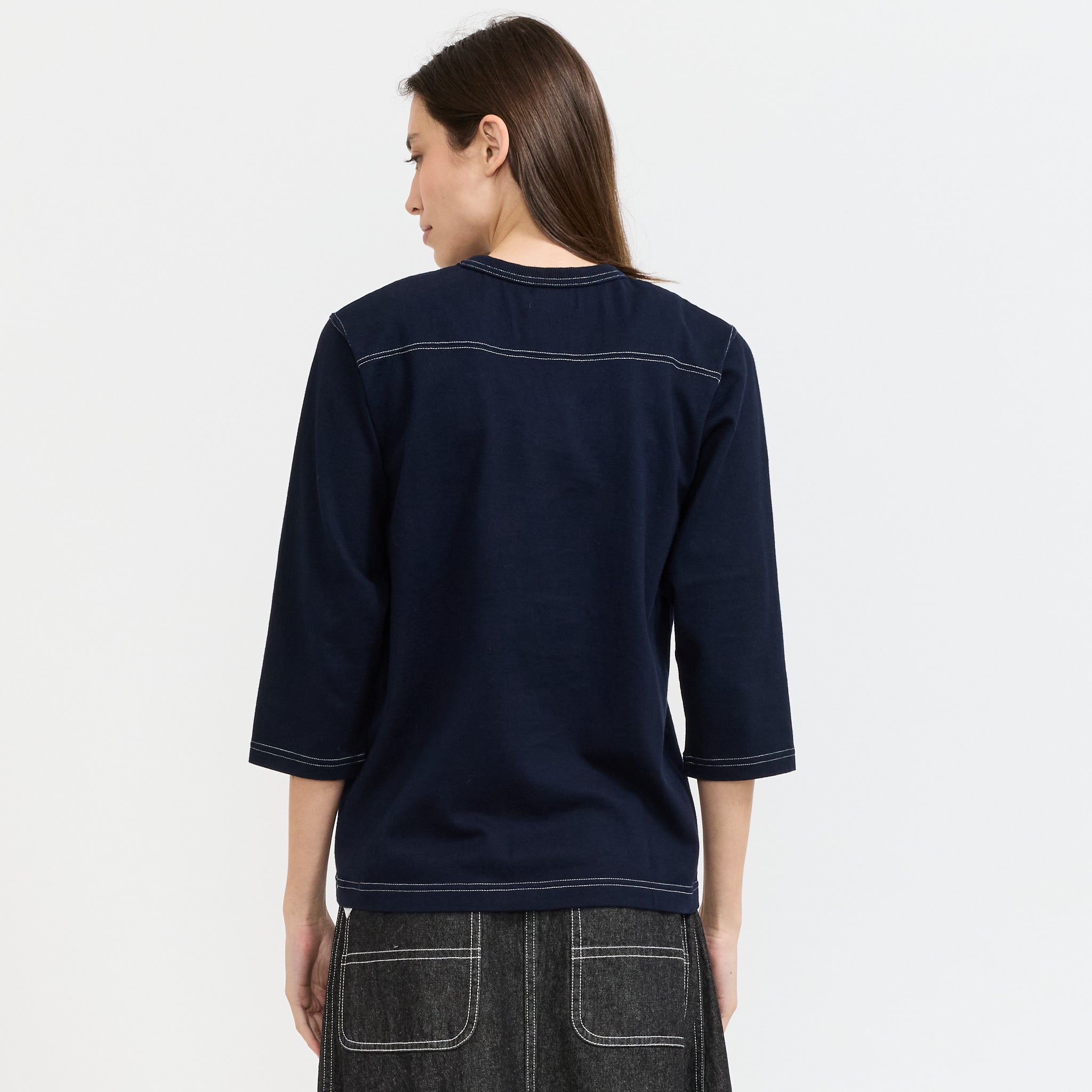 3/4 Sleeve Football Tee Navy