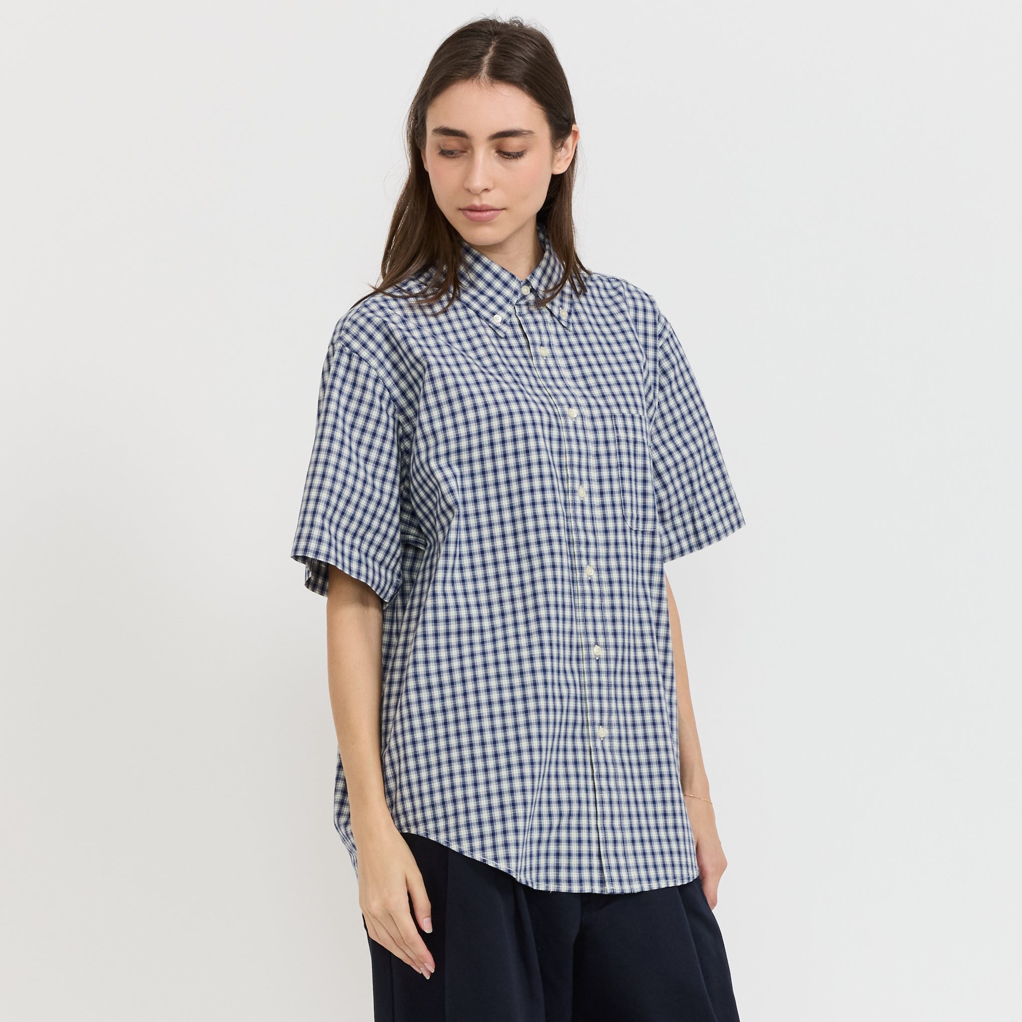 Beams Boy | BOY Check Big BD Shirt Navy | Maplestore