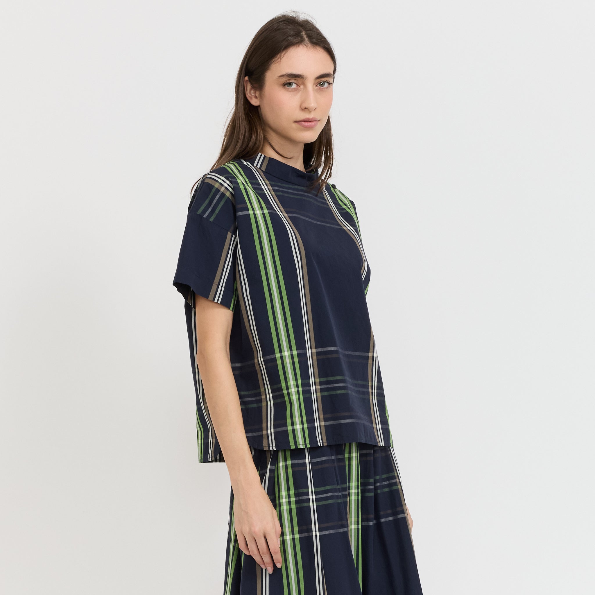 Beams Boy | BOY Big Tartan Short Sleeve Navy | Maplestore