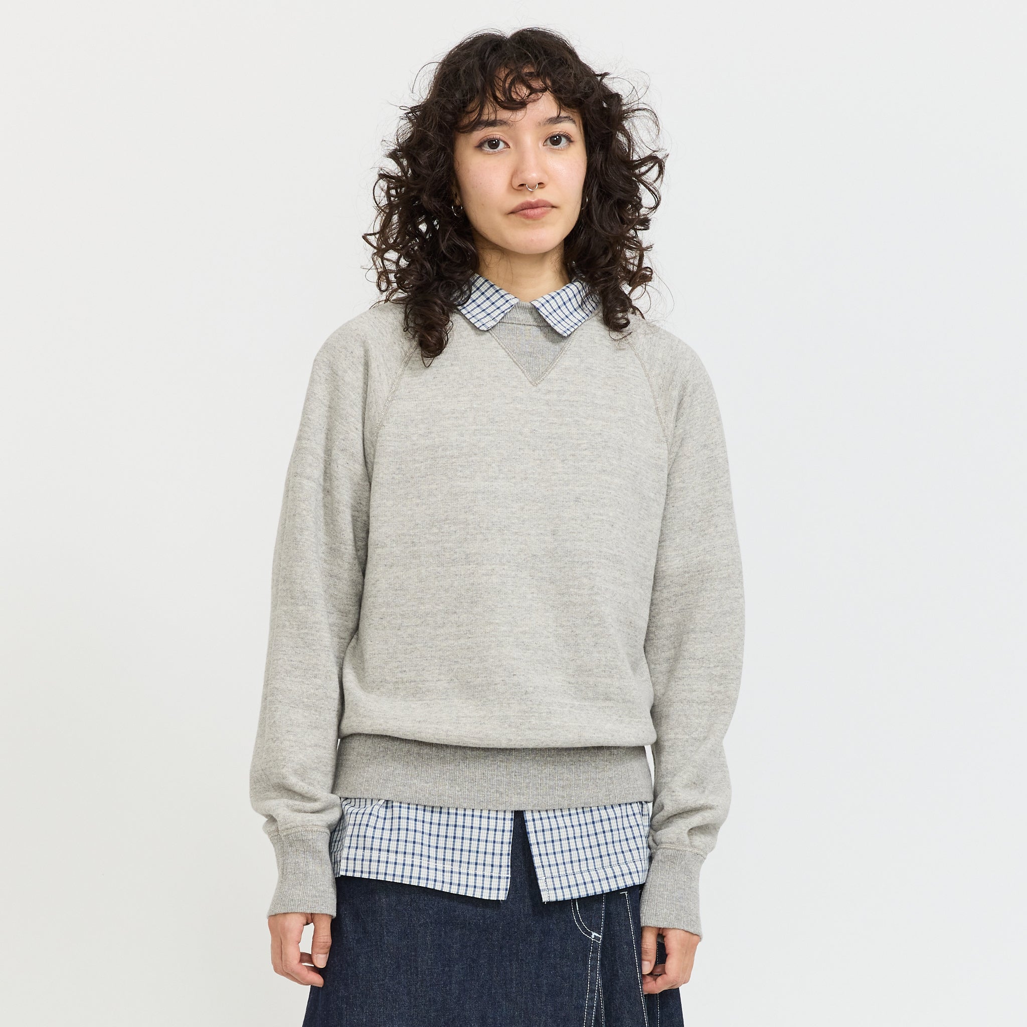 Broad Rib Crewneck Sweater Grey
