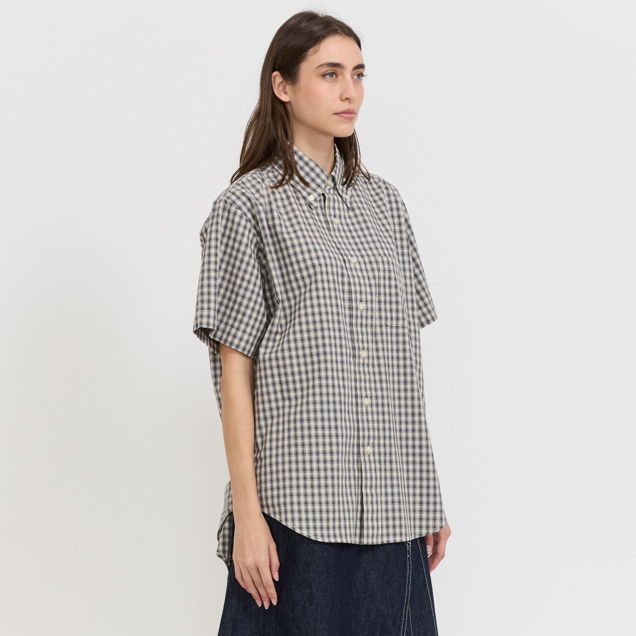 Beams Boy | BOY Check Big BD Shirt Charcoal | Maplestore