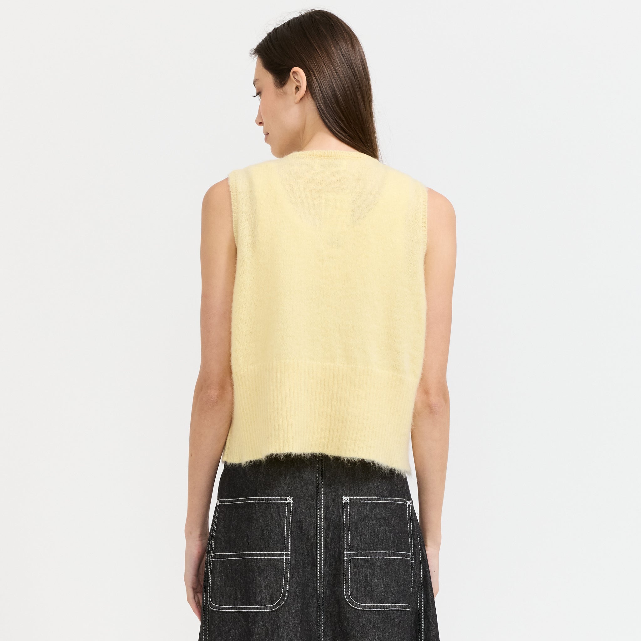 China Button Vest Light Yellow