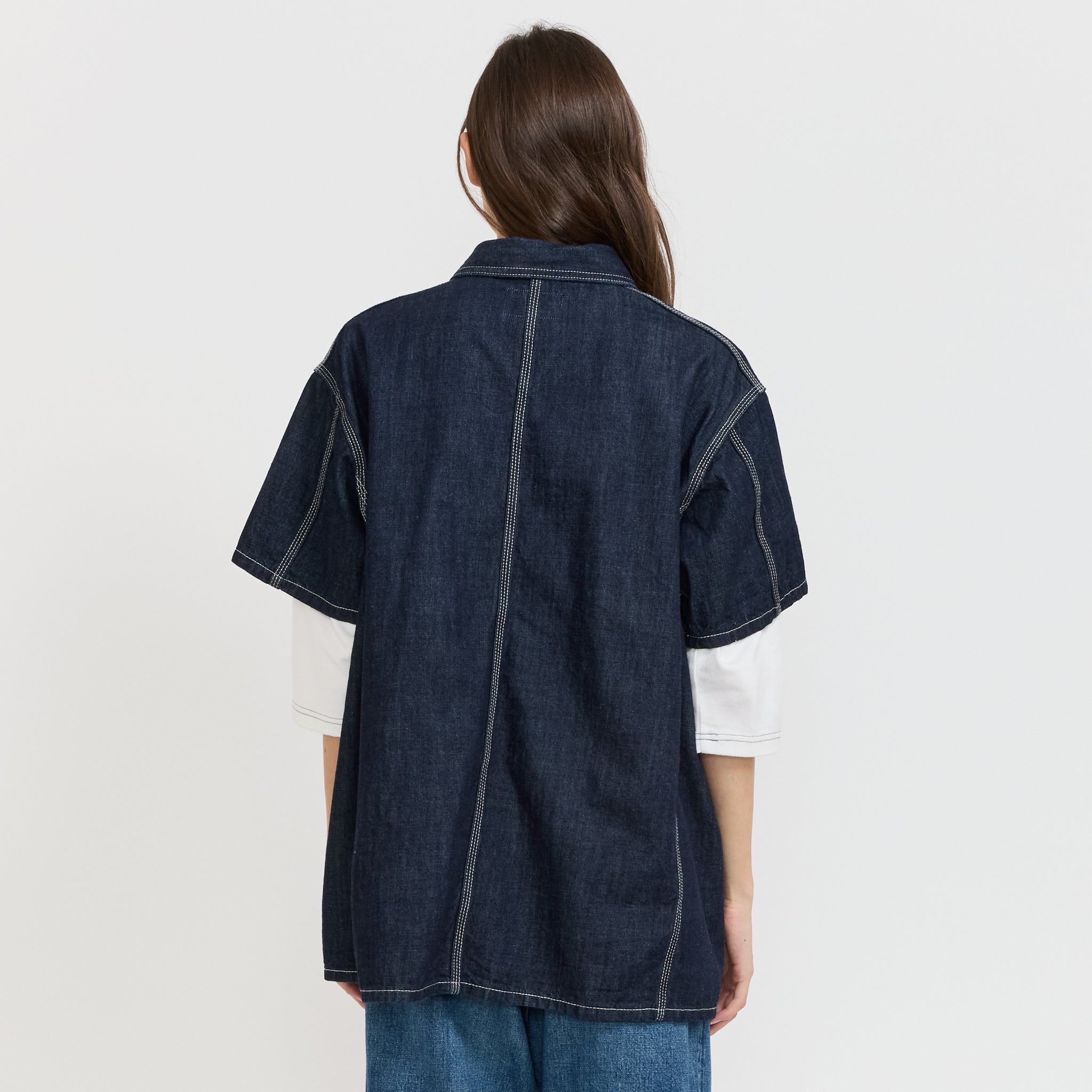 Beams Boy | Denim Coverall Short Sleeve Indigo | Maplestore