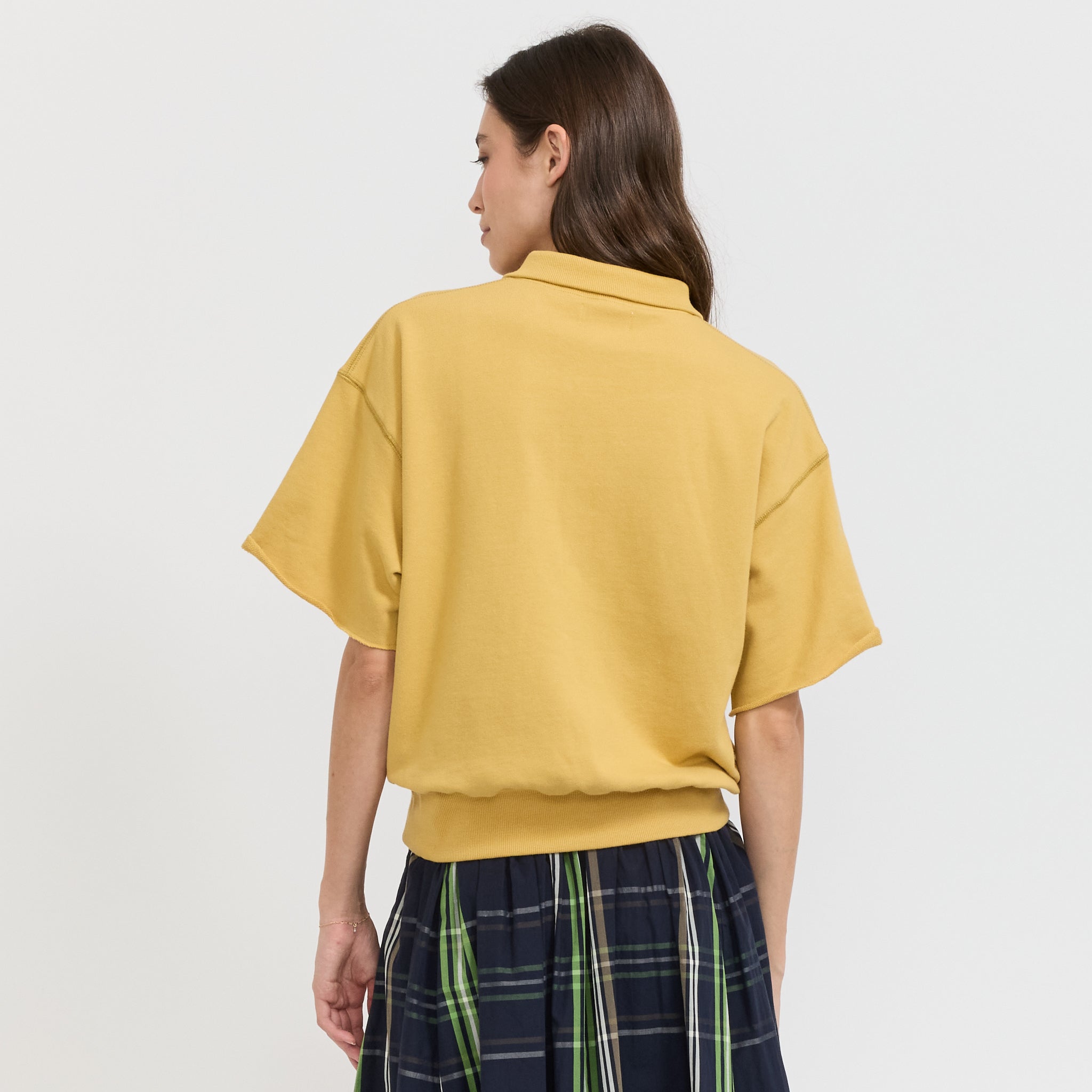 Beams Boy | Half Zip Short Sleeve Sweater Yellow | Maplestore