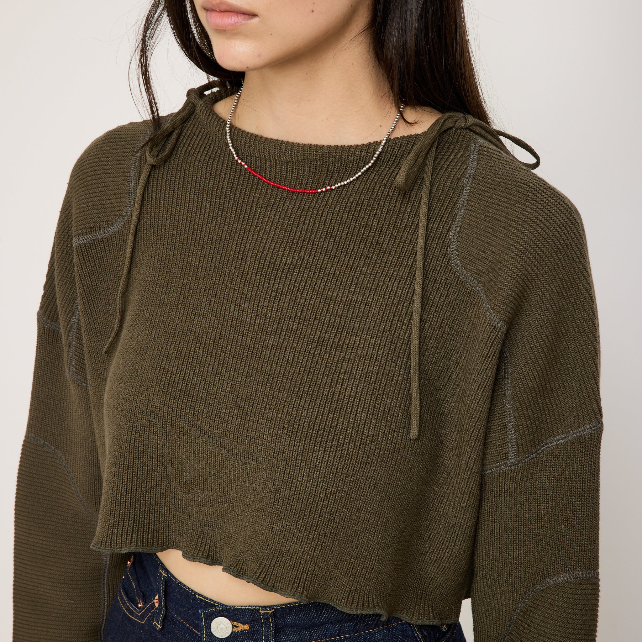 Beams Boy | Military Short Pullover Olive | Maplestore
