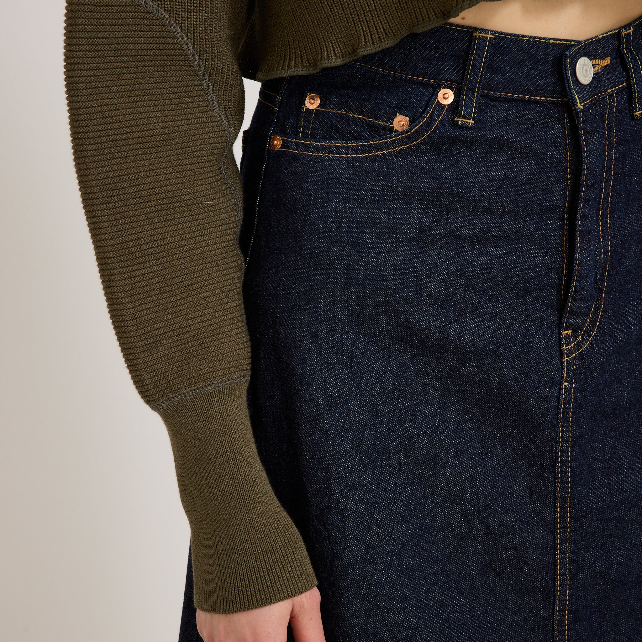 Beams Boy | Military Short Pullover Olive | Maplestore