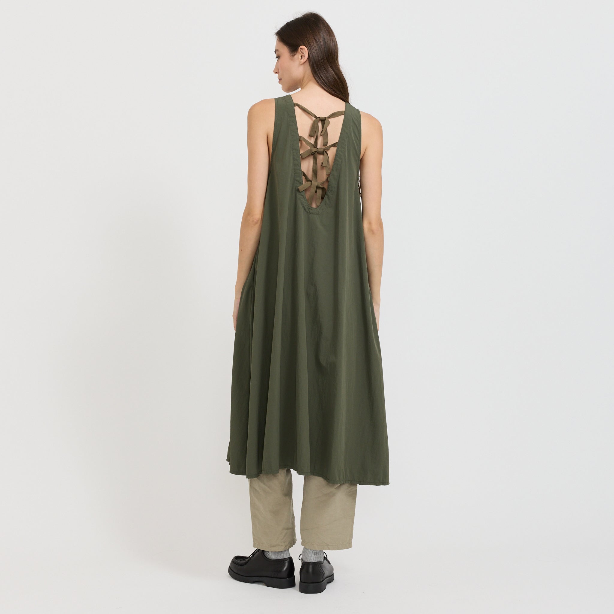 Beams Boy | Nylon Tussah C-1 Non Sleeve Dress Olive | Maplestore