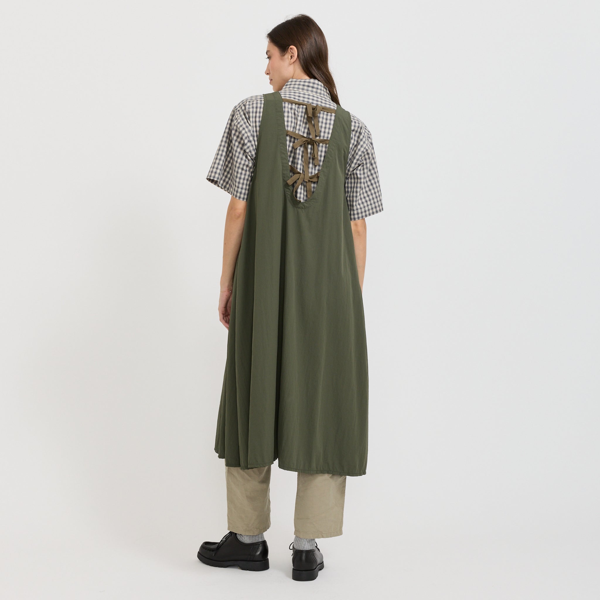 Beams Boy | Nylon Tussah C-1 Non Sleeve Dress Olive | Maplestore