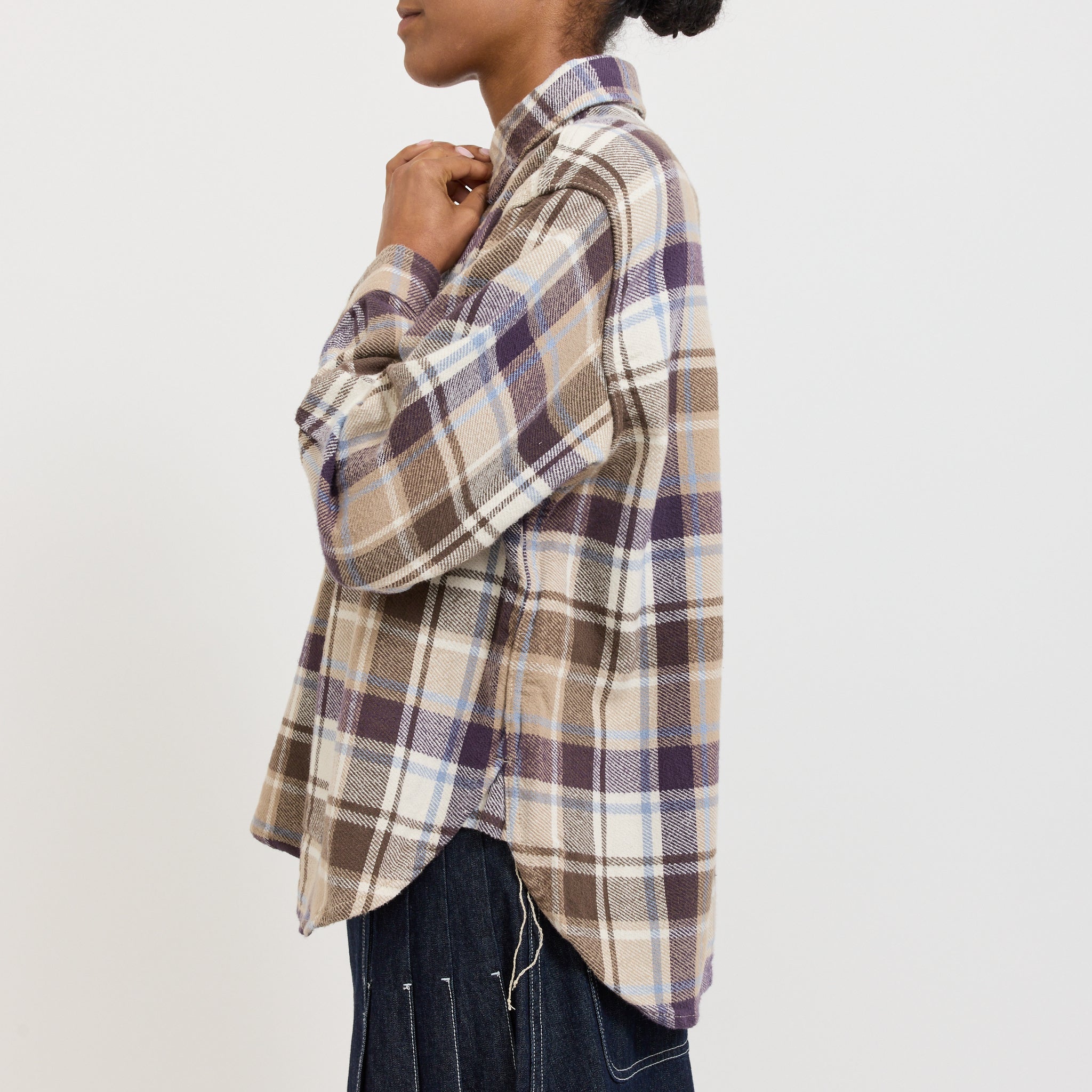 O.Boy Work Check Shirt Ivory