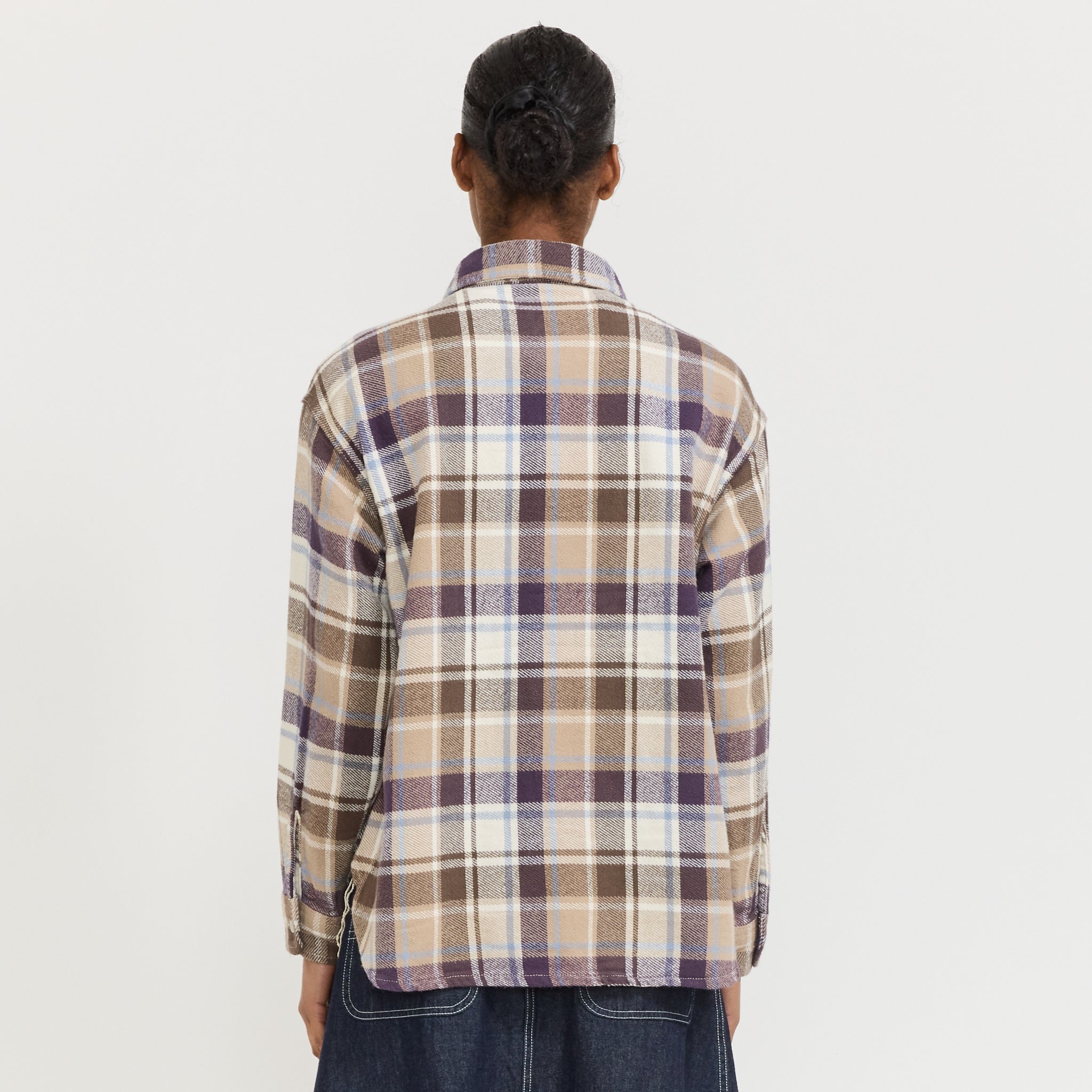 O.Boy Work Check Shirt Ivory