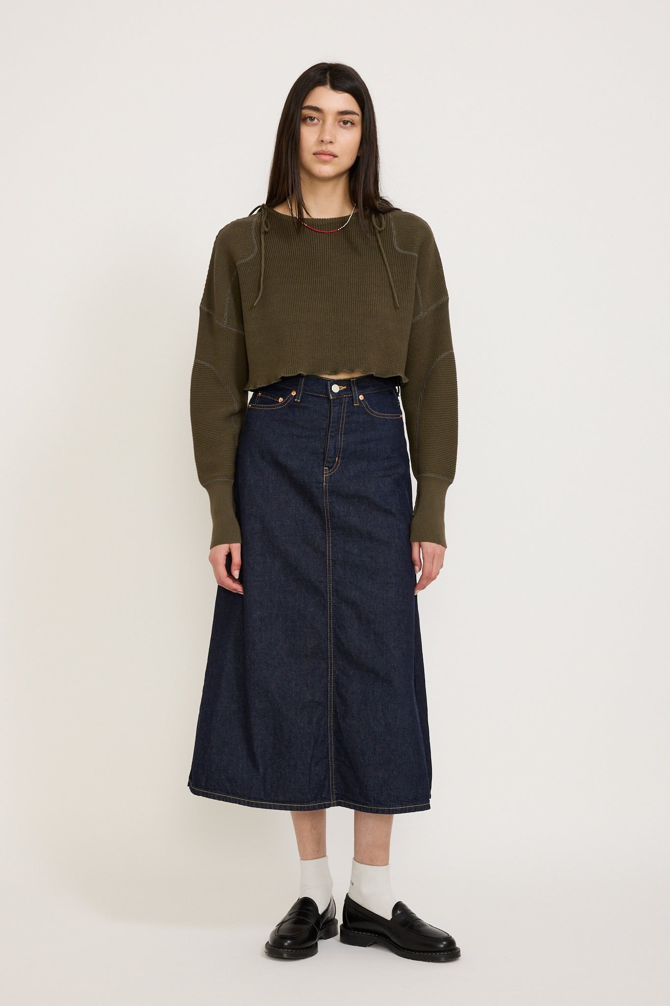 Beams Boy | Military Short Pullover Olive | Maplestore