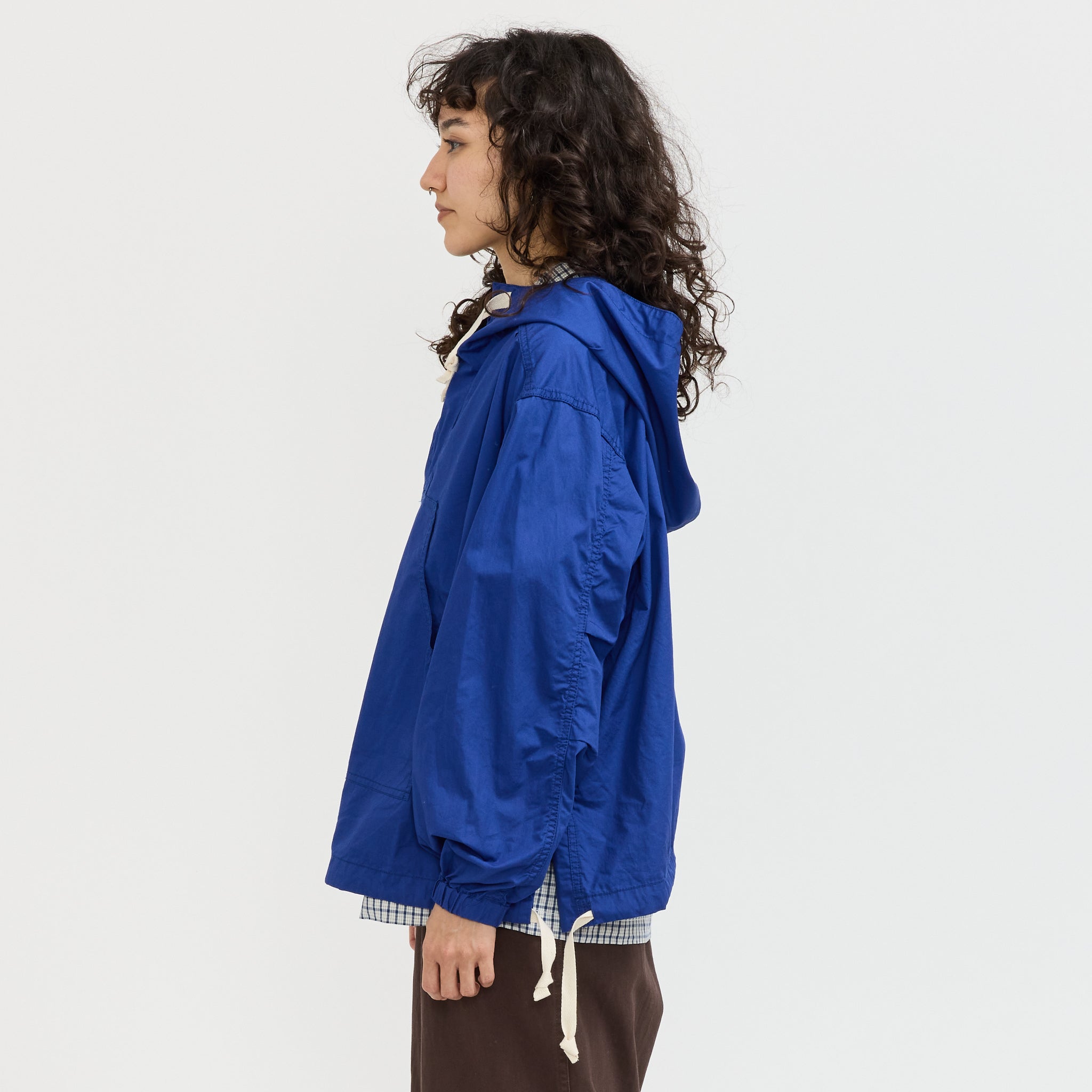 Side Button Anorak Blouson Blue