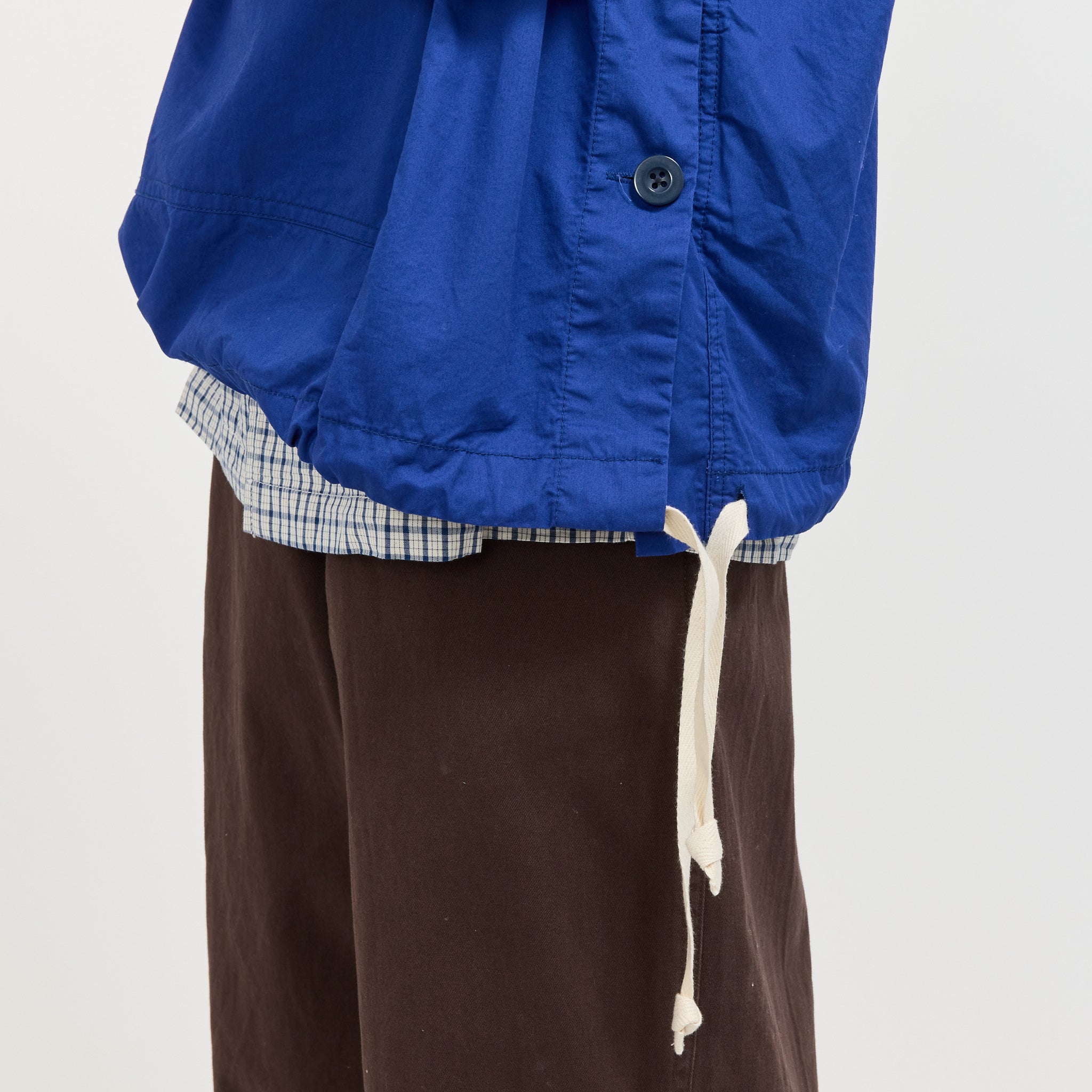 Side Button Anorak Blouson Blue