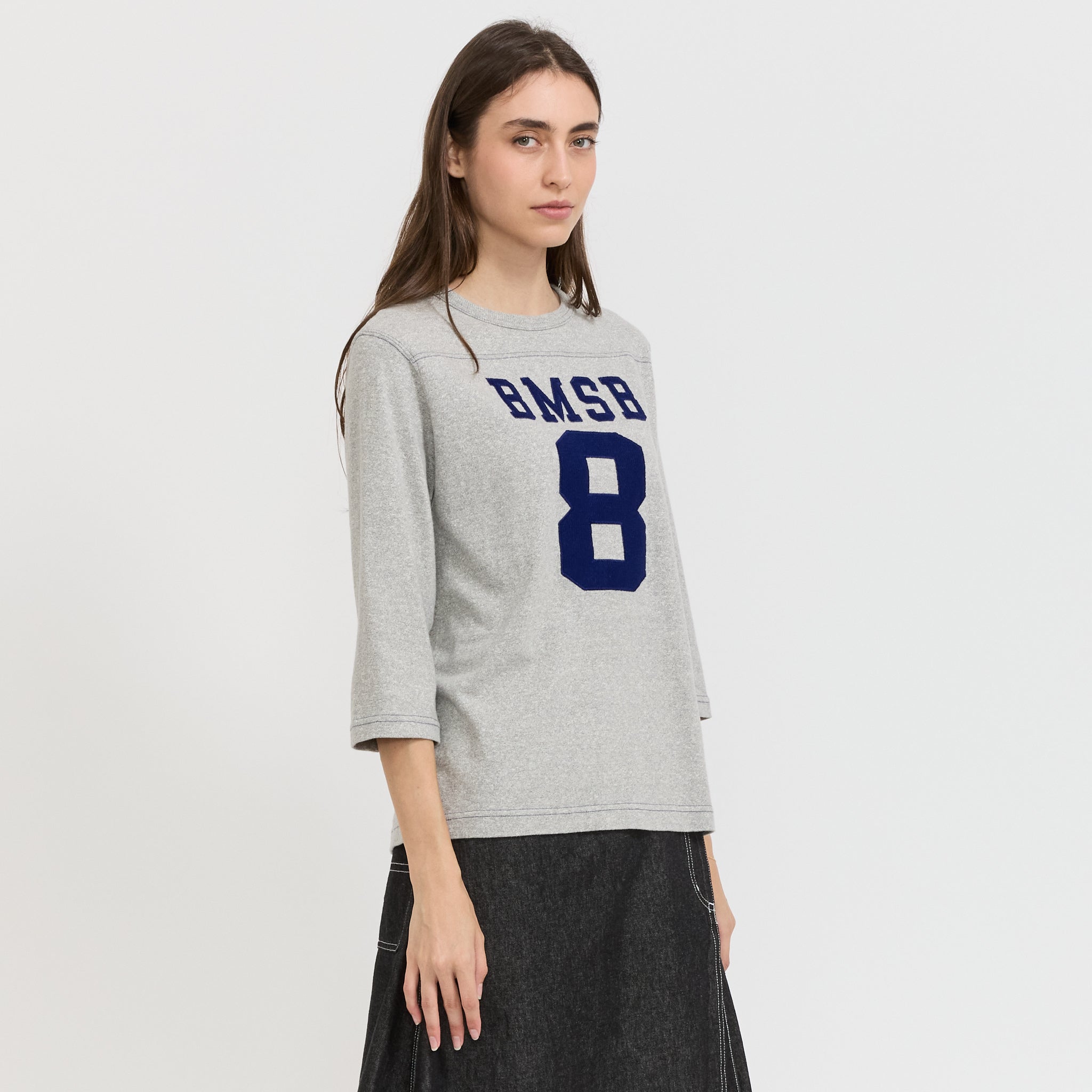 Beams Boy | 3/4 Sleeve Football Tee Grey | Maplestore